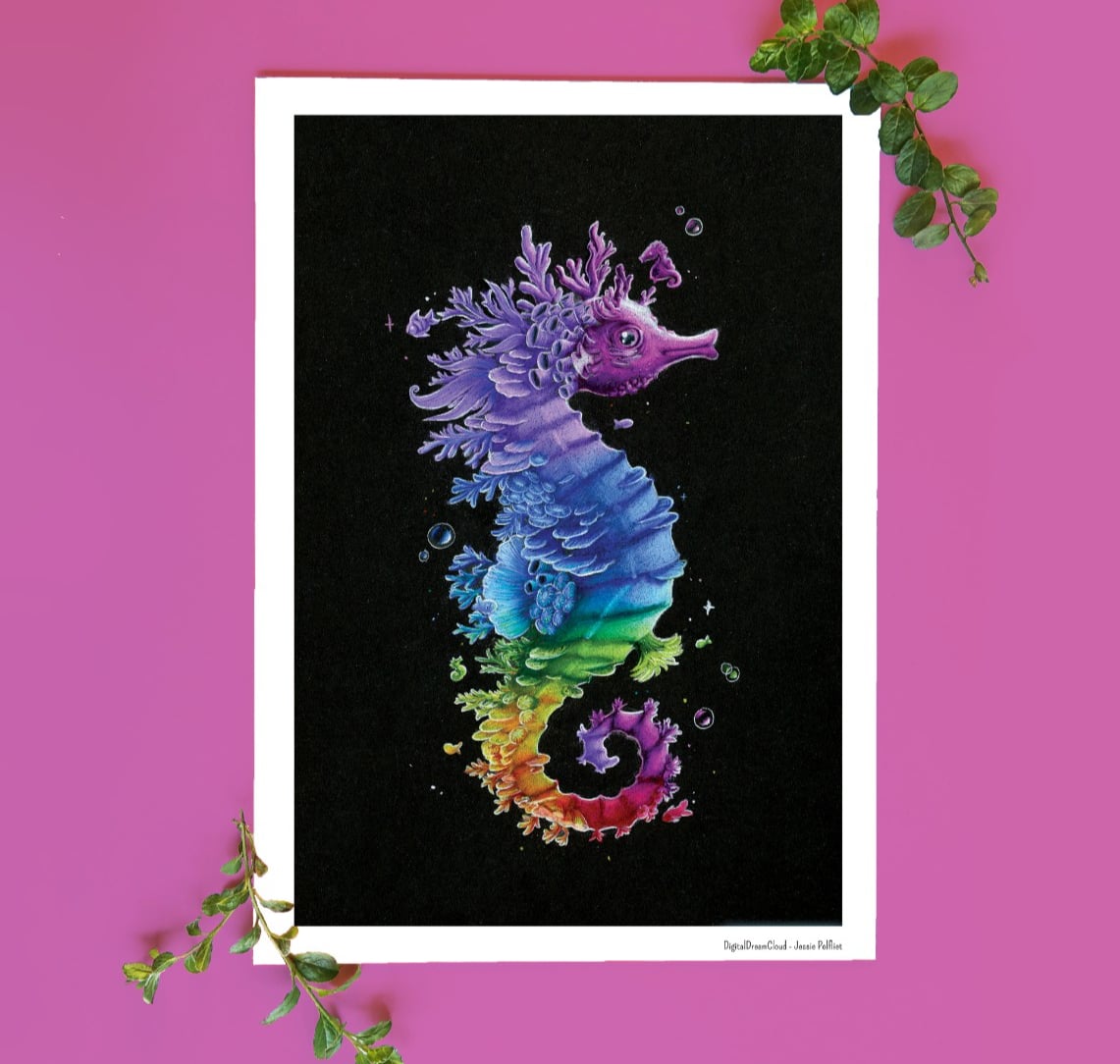 Poster Regenboog zeepaard A4 21x29,7cm