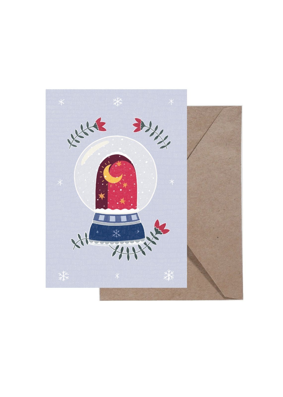 Snowglobe kerstkaartje A6