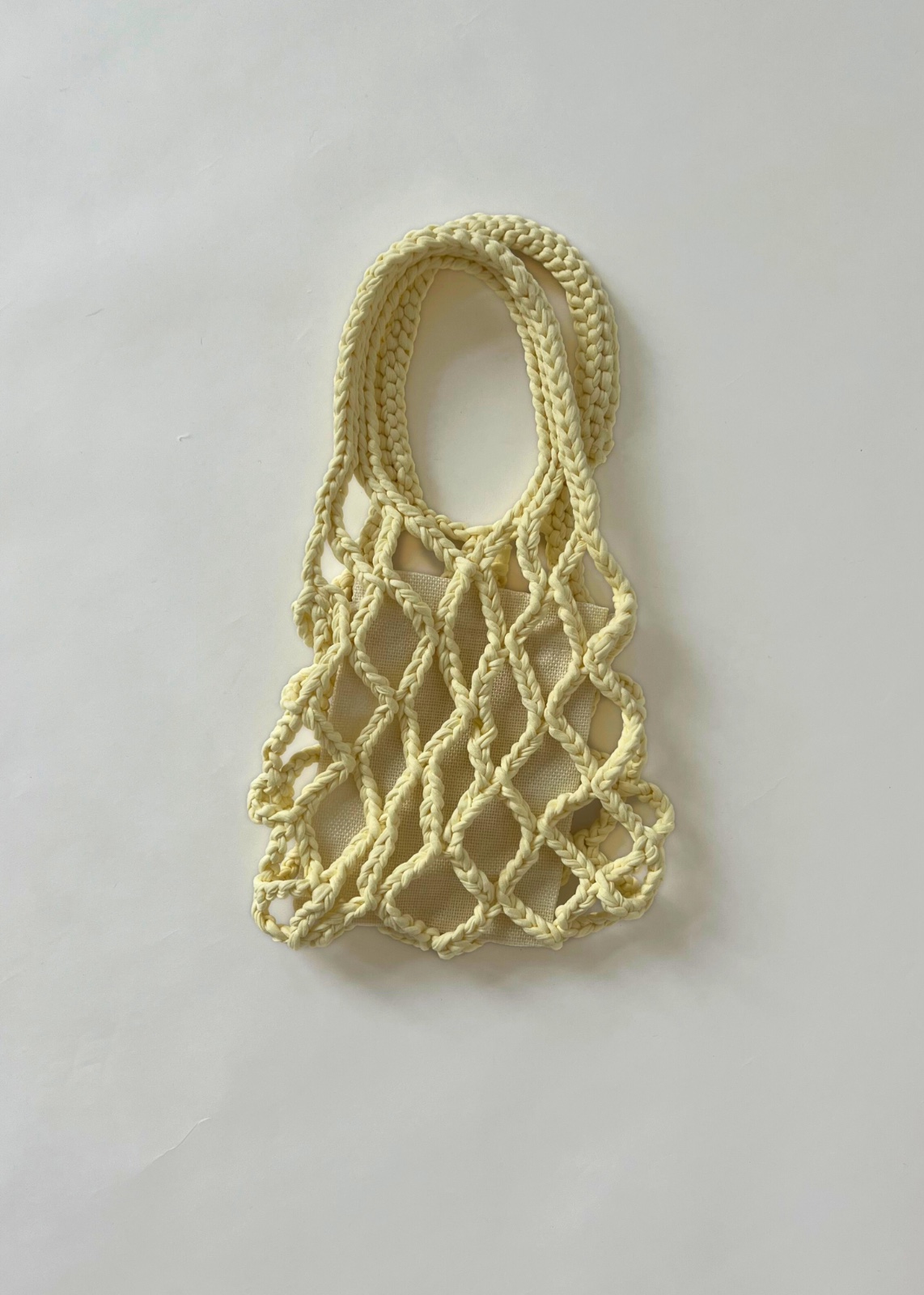 Crochet net bag - butter yellow
