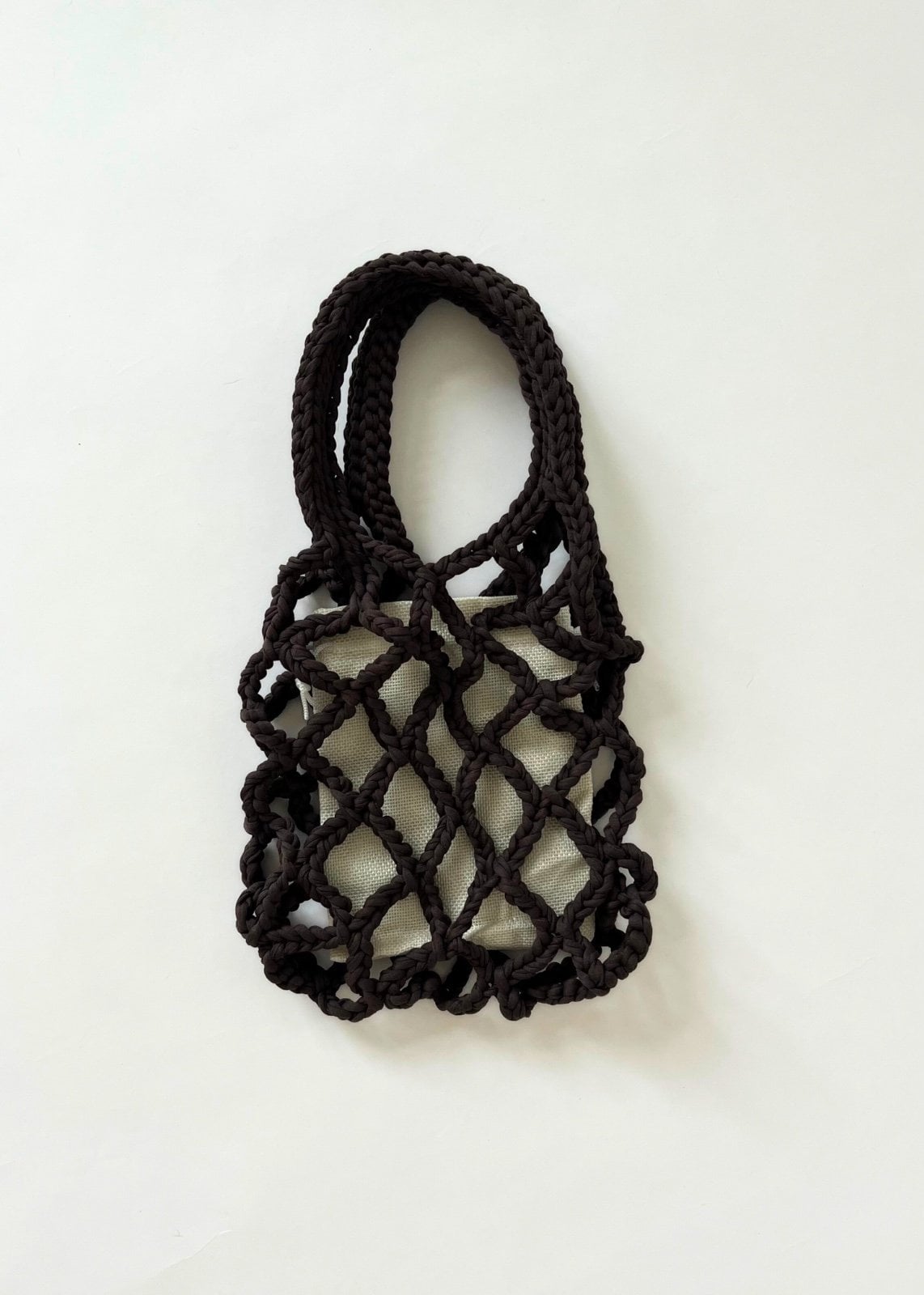 Crochet net bag - cacao bruin
