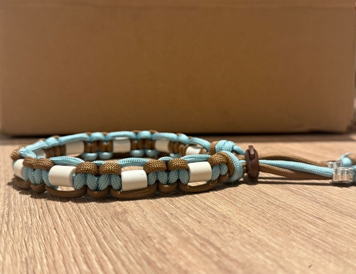 Anti-tekenband bruin/blauw