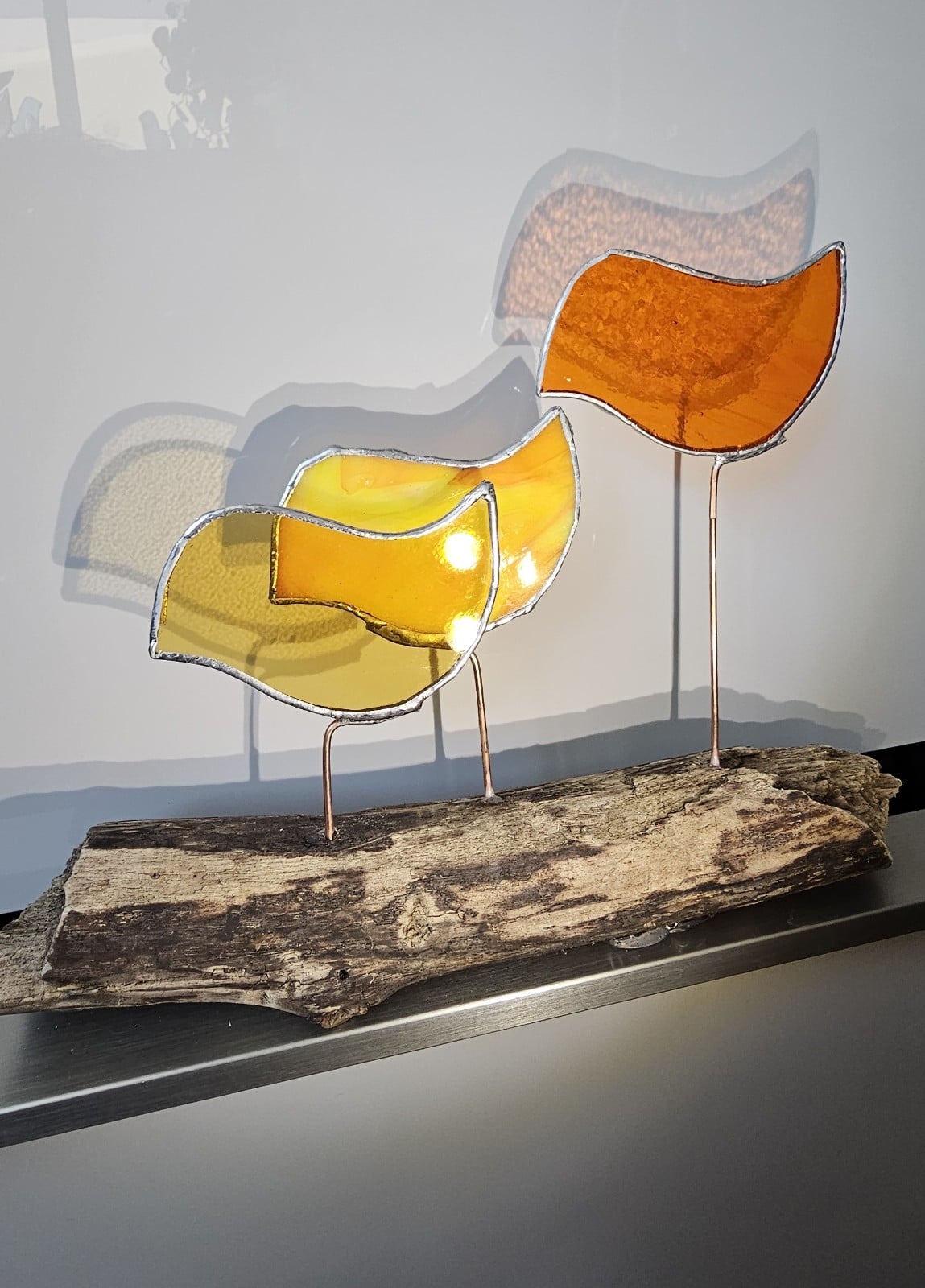 Vrolijke fluiters. Glas in lood/Tiffany