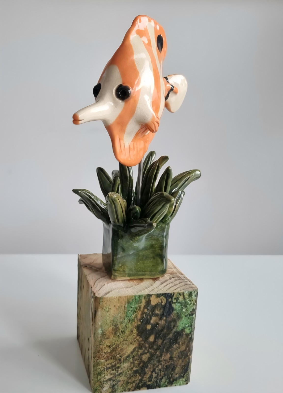 Keramiek, handmade tropisch visje, koraalvis, uniek object, leuk kado - 99090 Keramiek, handmade tropisch visje, koraalvis, uniek object, leuk kado