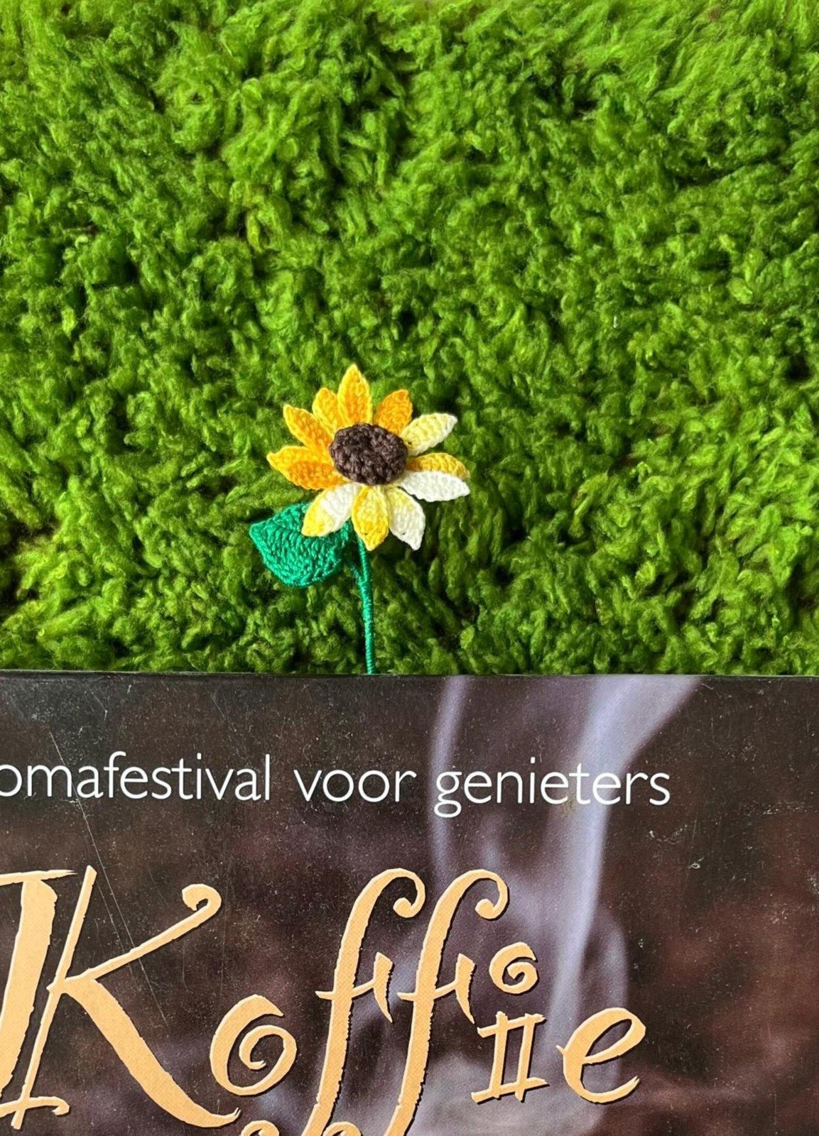 Micro Gehaakte zonnebloemen Boekenleggers