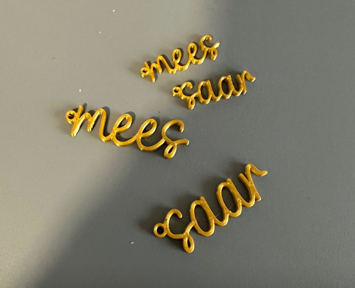 Gepersonaliseerde 3Dprinted hanger voor ketting (ook als pin te bestellen)