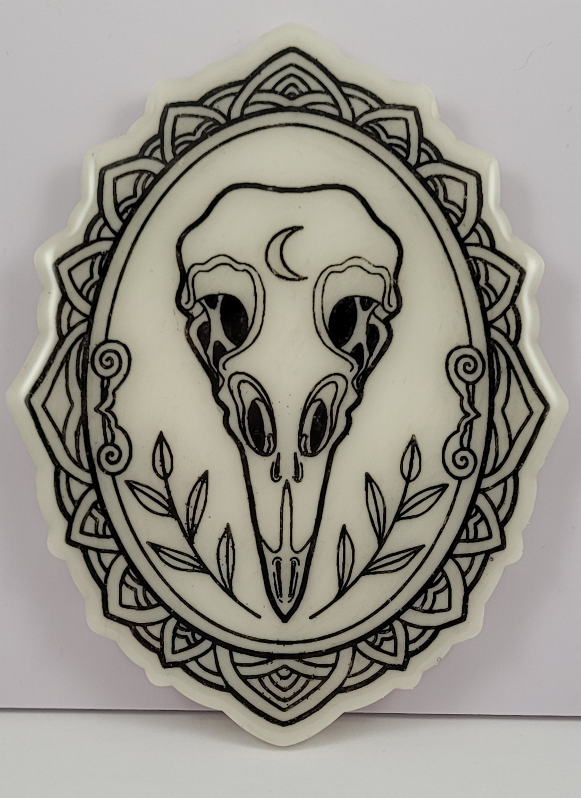 Vogel schedel glow in the dark muur decoratie