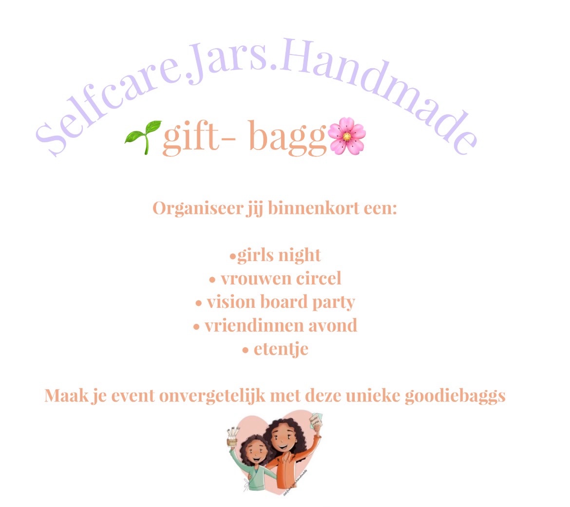 6 goodiebaggs met 6  mini jars  ( pakket)