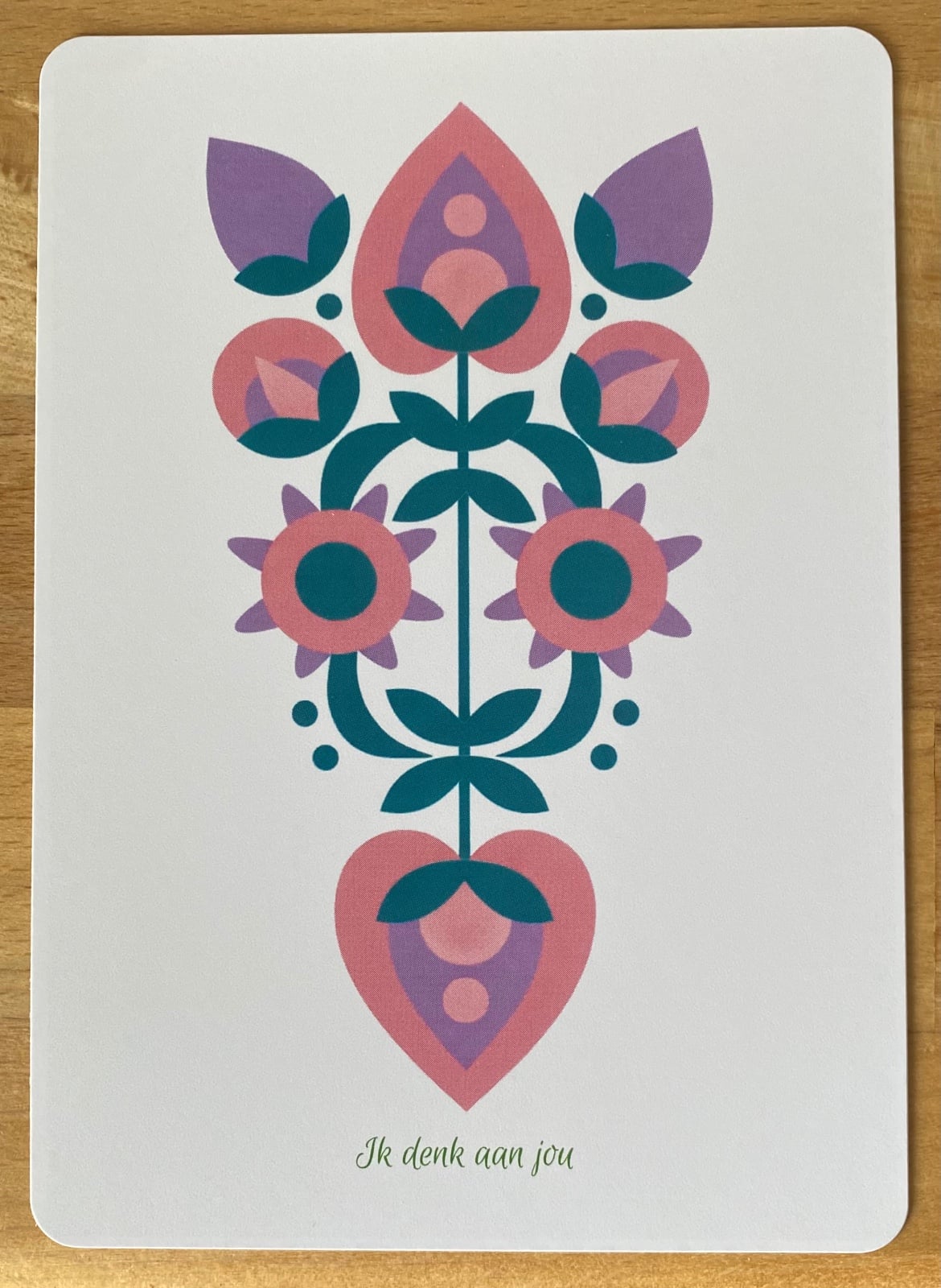 Wenskaart met bloemmotief - 124004 Wenskaart met bloemmotief