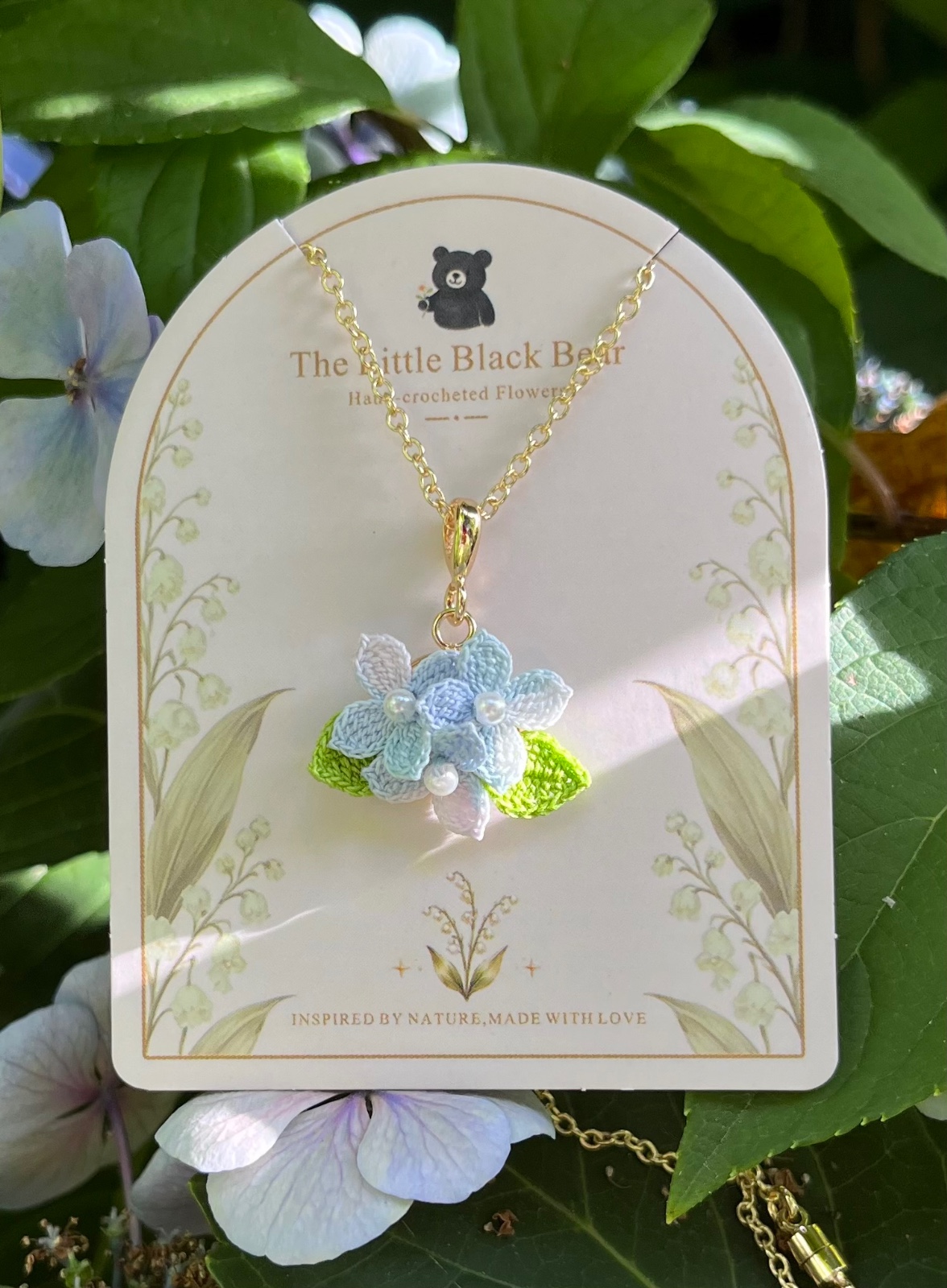 Micro Gehaakte Hortensia ketting