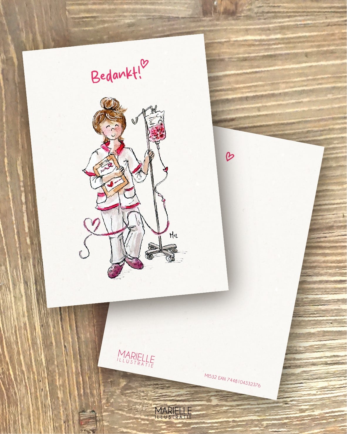 bedankt zuster/ verpleegkundige/ arts/ dokter, wenskaart 10x15cm