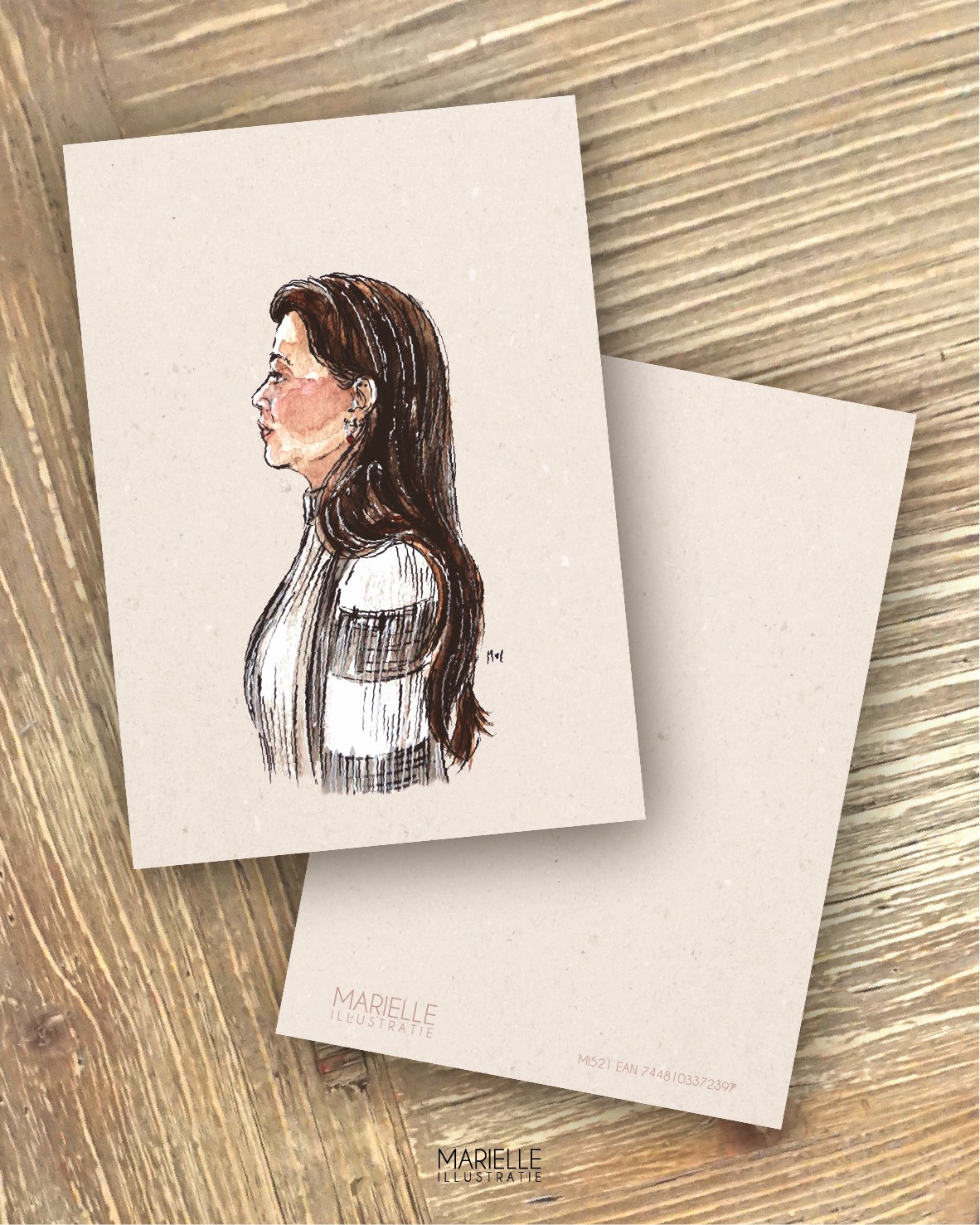 vrouw, wenskaart 10x15cm