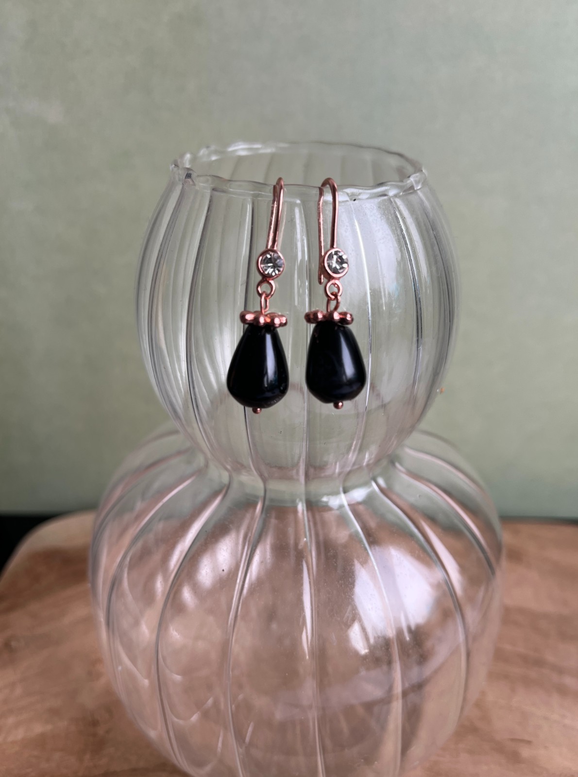 Roségoud vergulde oorbellen met hangertjes van agaat