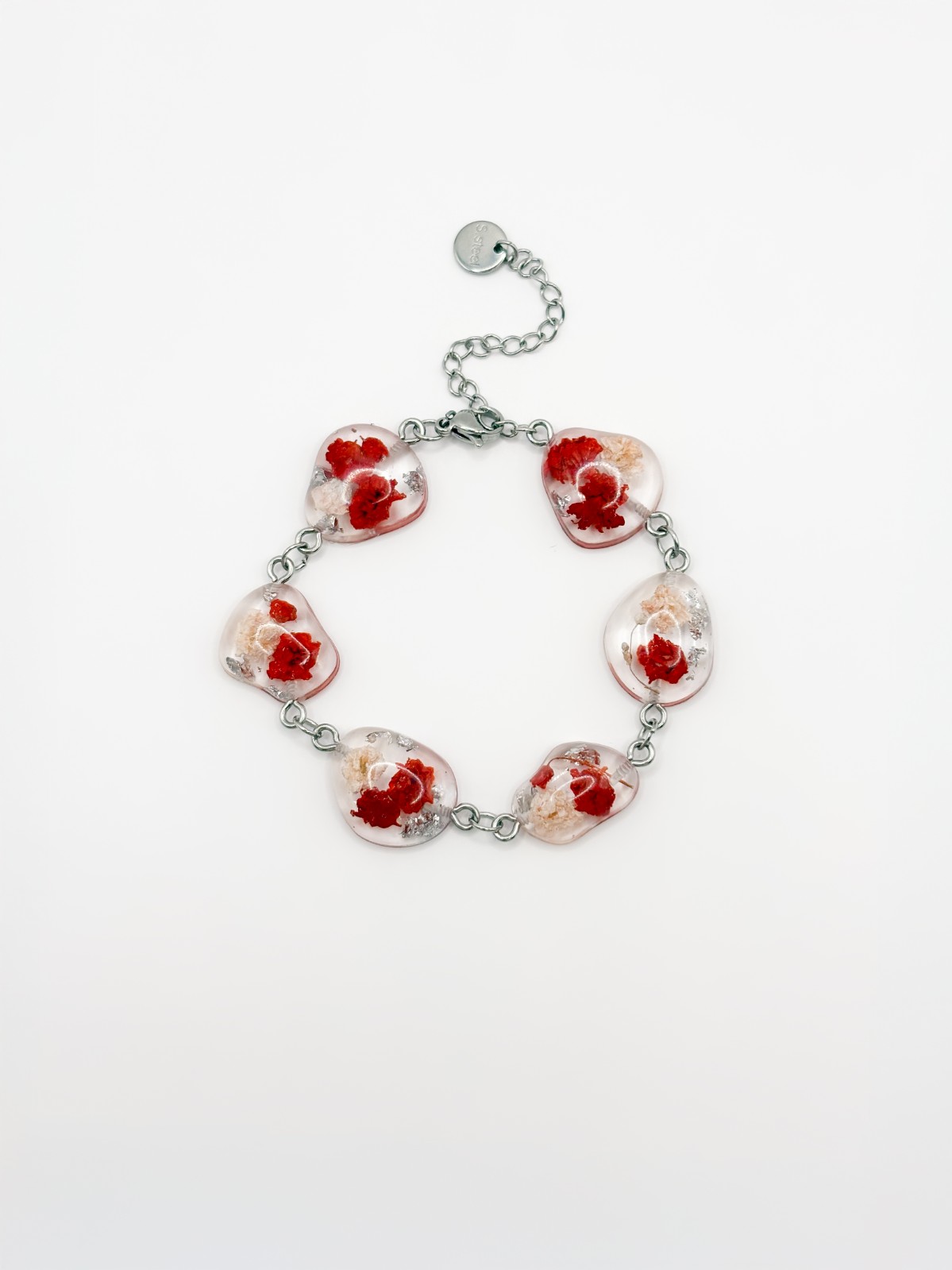 Armband met Steenvormige Hangers Gevuld met Echt Gipskruid uit Den Haag (Mon Chéri)