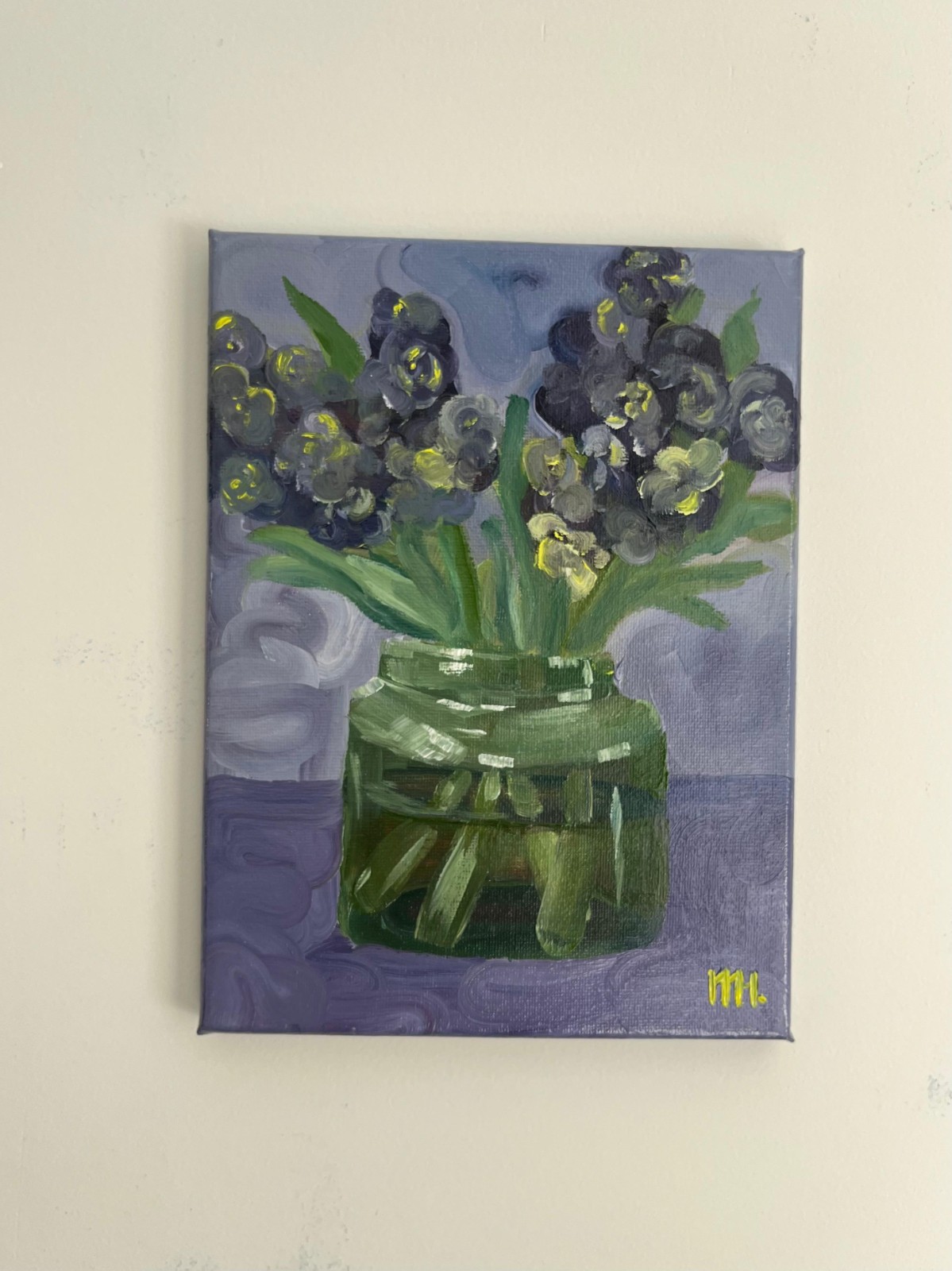 Schilderij "Hyacint" - origineel olieverf kunstwerk