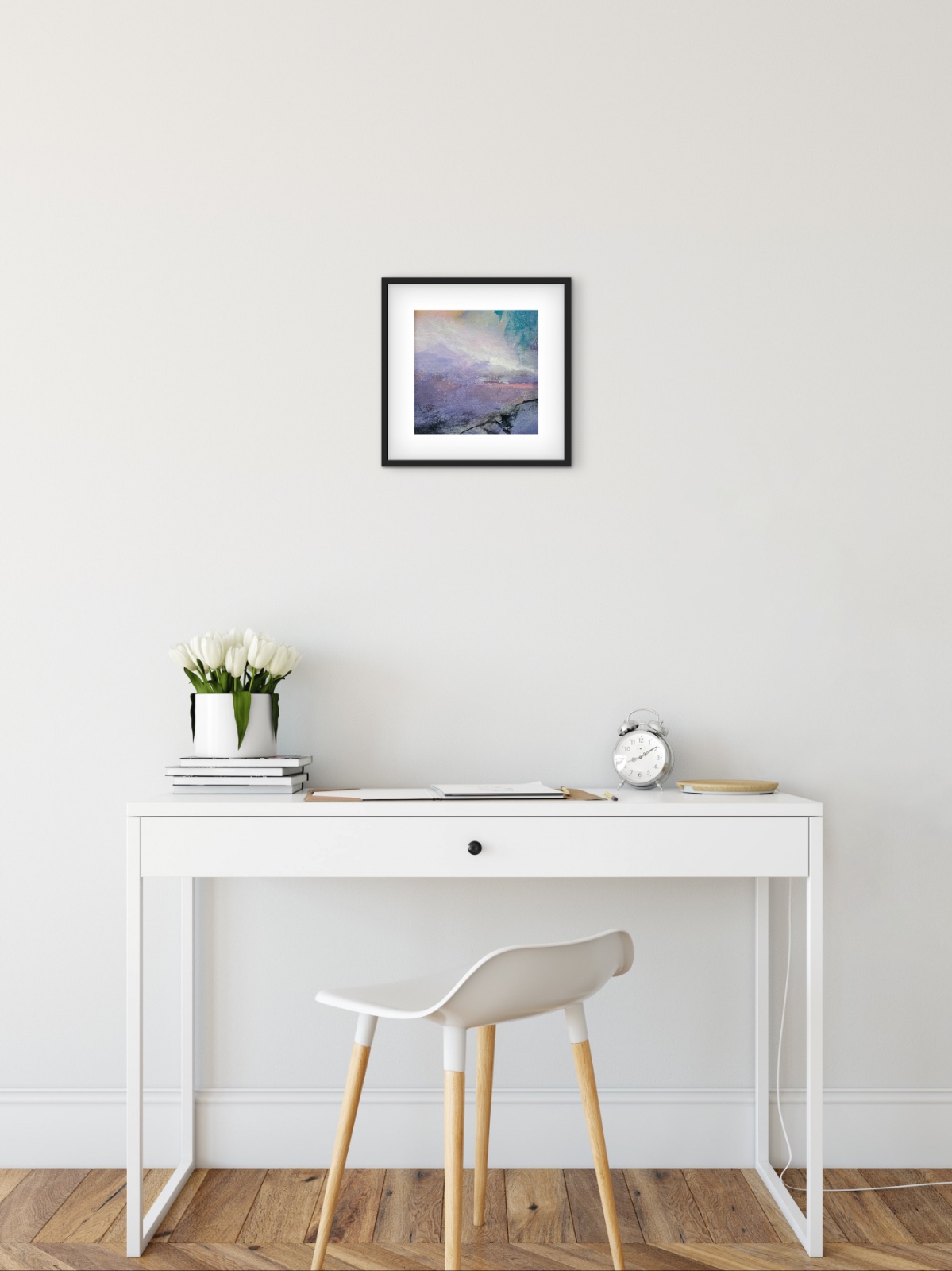 Landschapschilderij ‘Dreamlight’ – Acryl op Hout (32x32cm) - 102444 Landschapschilderij Lila & Blauw – Acryl op Hout 32x32cm – ‘Dreamlight’