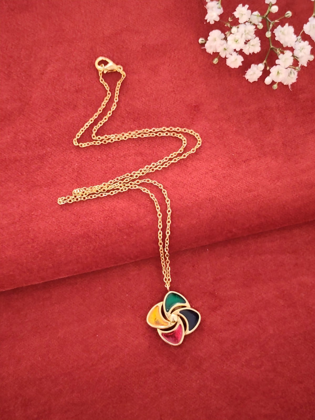 Vintage knoop kettinkje | Colourful Retro | 1970s