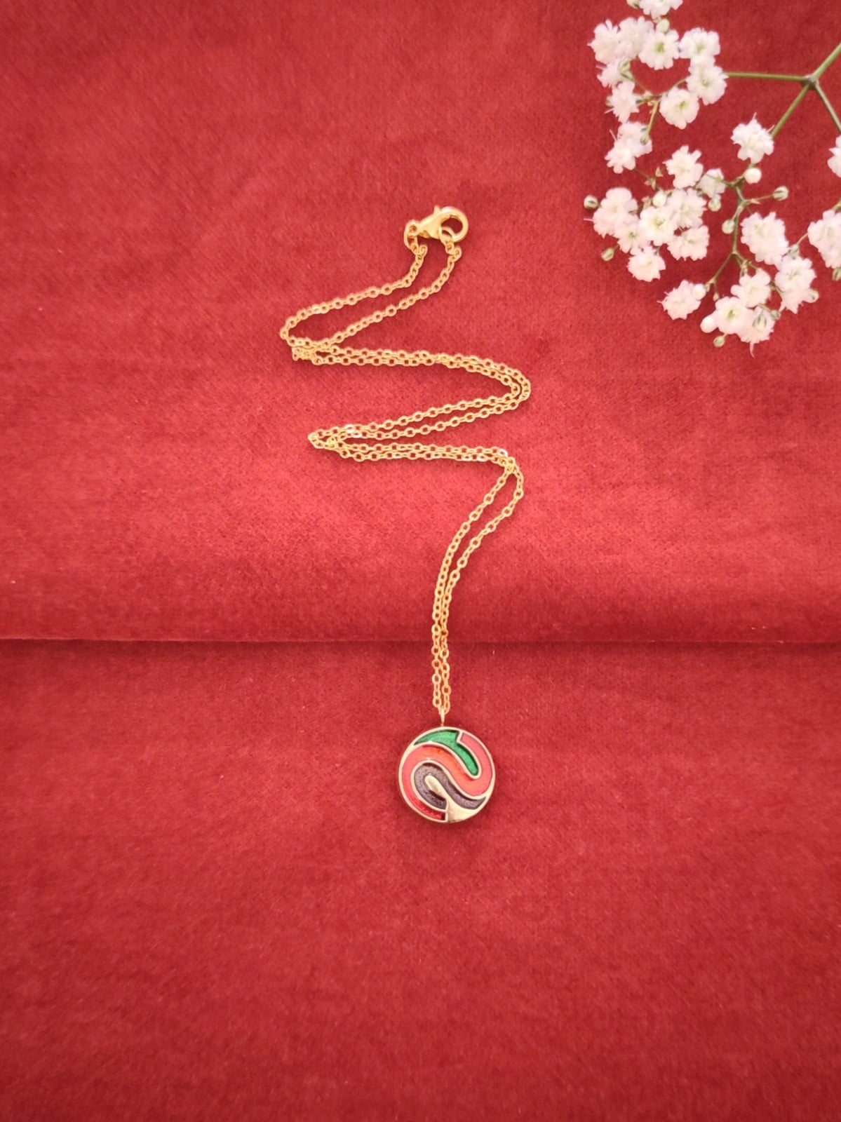 Vintage knoop kettinkje | Retro Colours | 1970s - 108585 Vintage knoop kettinkje | Retro Colours | 1970s