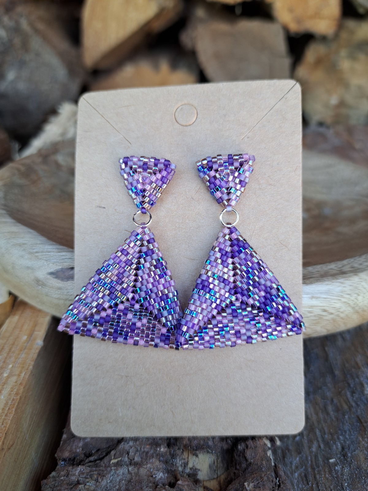 Confetti Kralenoorbellen Purple Haze – handgemaakt met Miyuki krale… - 82032 Confetti Kralenoorbellen Purple Haze – handgemaakt met Miyuki kralen in paars en roze & RVS oorstekers (5 cm) SALE!