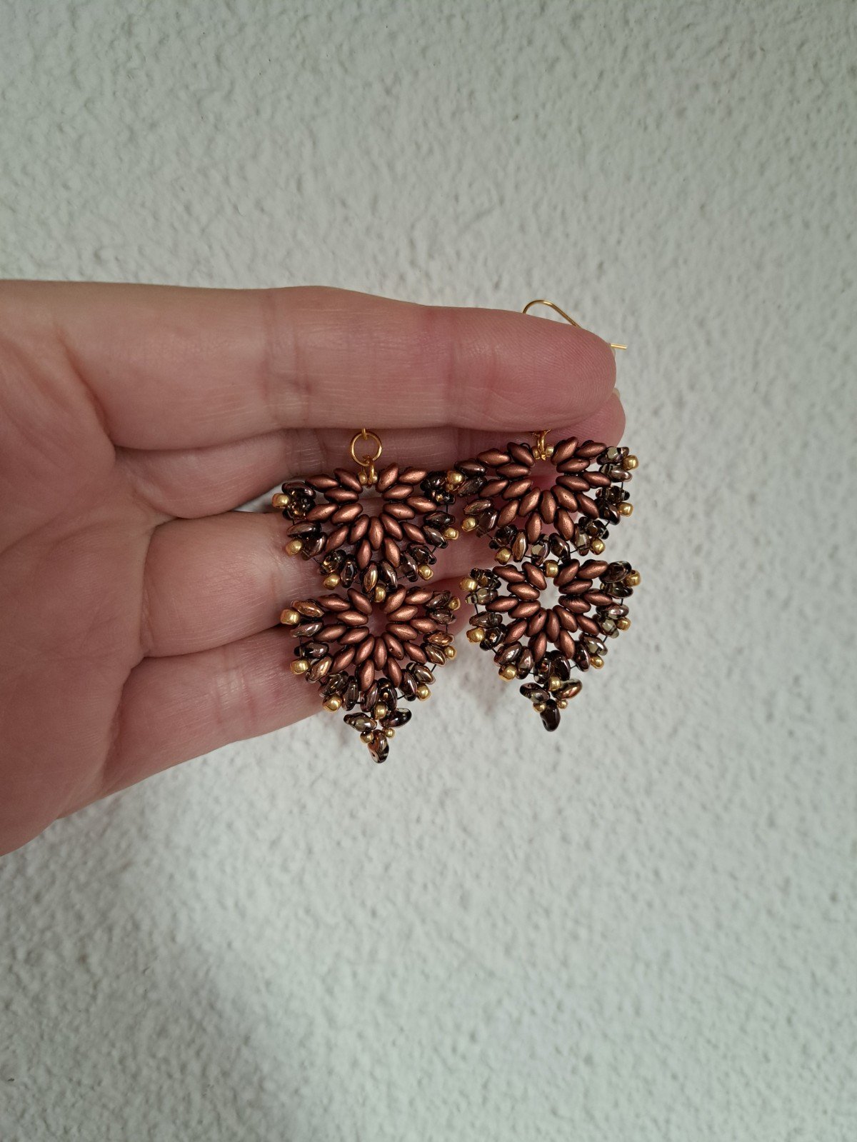 Aurora Double Bronze – elegante dubbele waaieroorbellen - 101841 Aurora Double Bronze – elegante dubbele waaieroorbellen