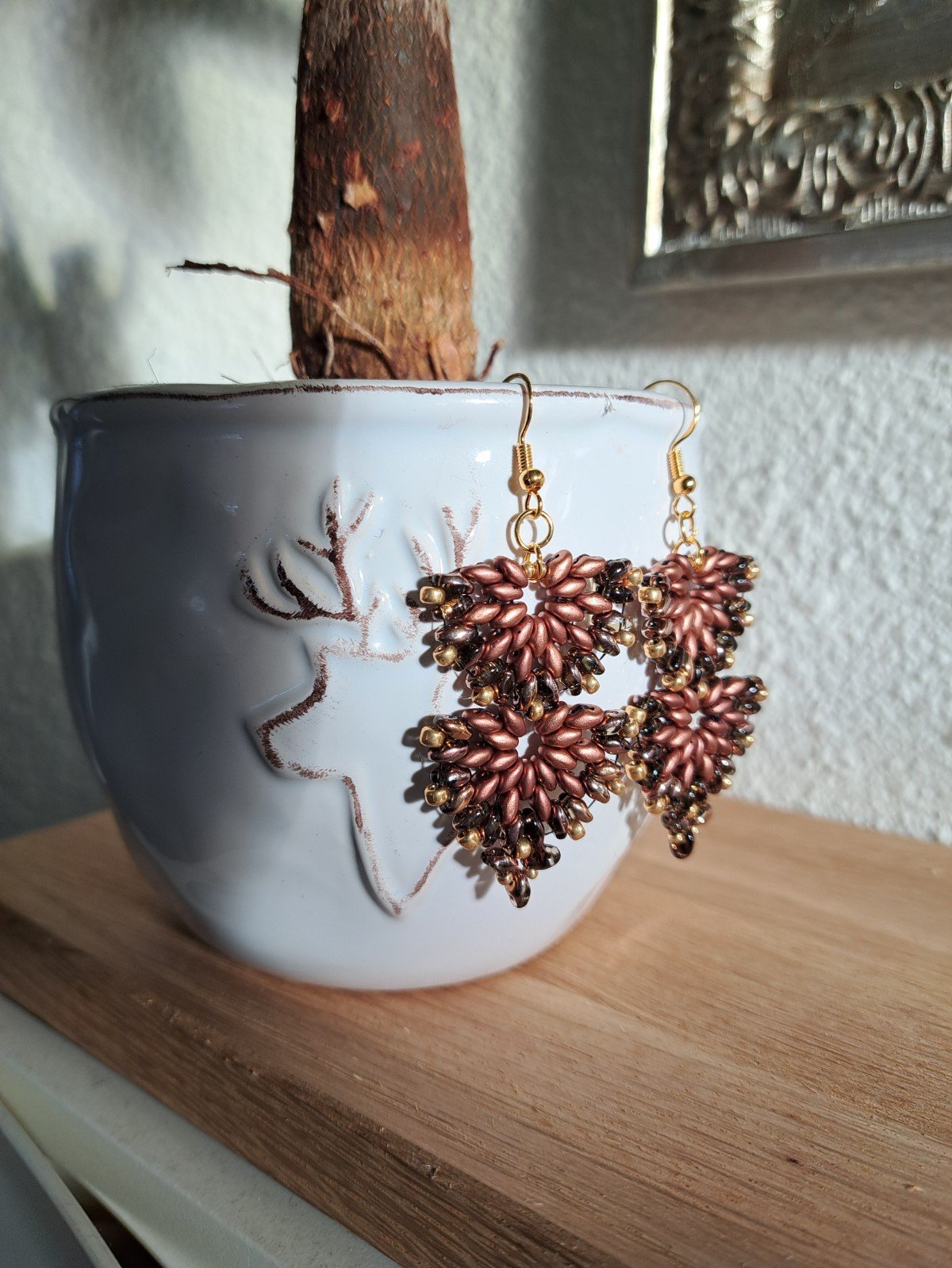 Aurora Double Bronze – elegante dubbele waaieroorbellen - 101842 Aurora Double Bronze – elegante dubbele waaieroorbellen