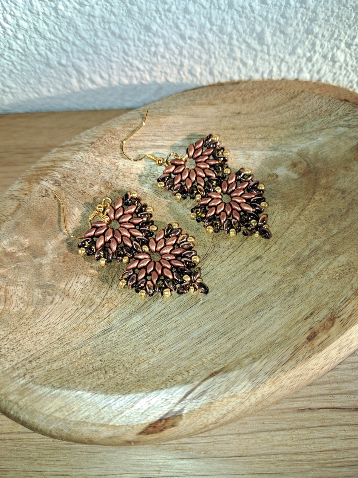 Aurora Double Bronze – elegante dubbele waaieroorbellen - 101843 Aurora Double Bronze – elegante dubbele waaieroorbellen