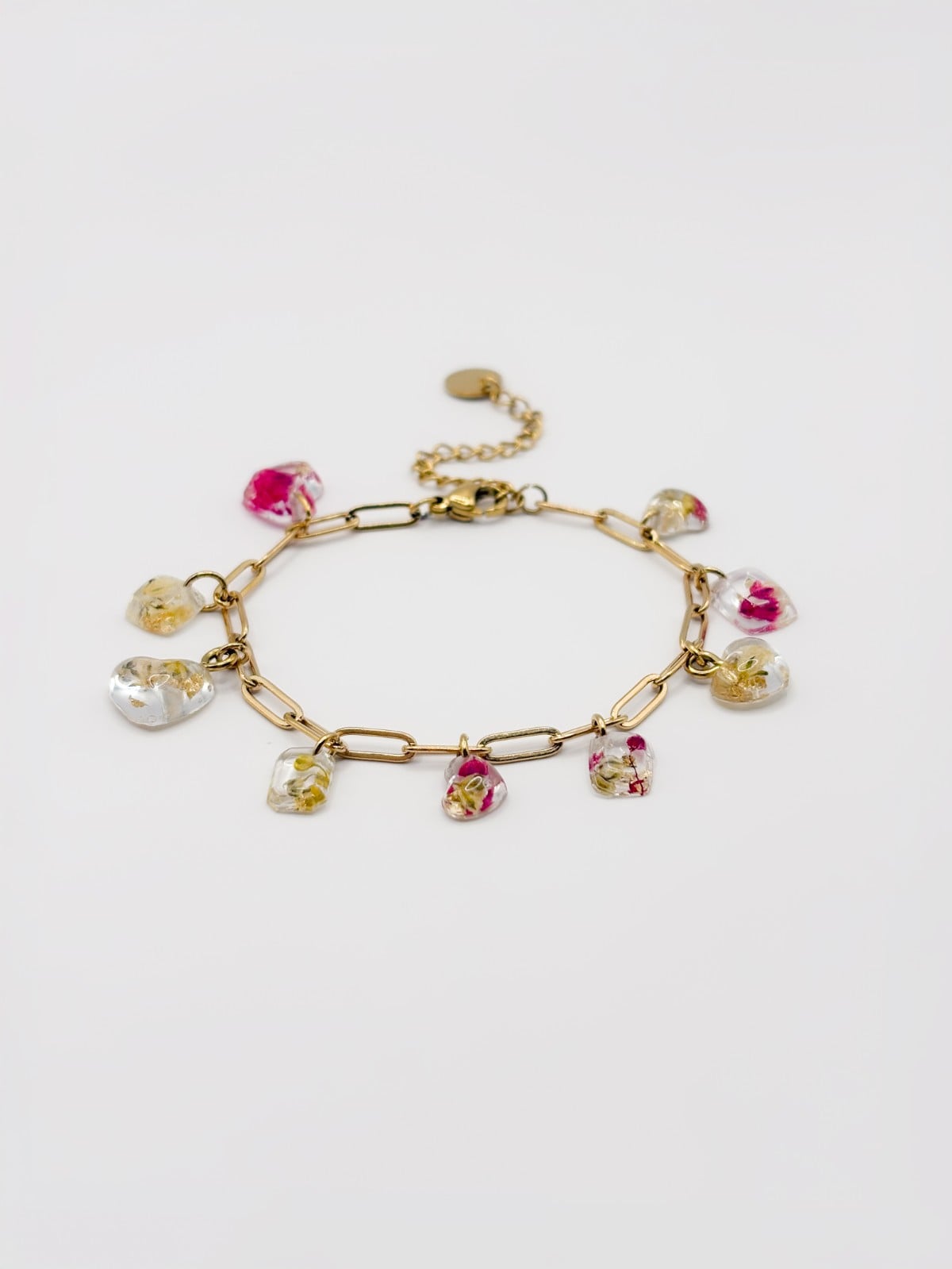 Bedelarmband met Bedels gevuld met Echte Bloemen uit Lugano (Strawber… - 125702 Bedelarmband met Bedels gevuld met Echte Bloemen uit Lugano (Strawberry Lemonade)