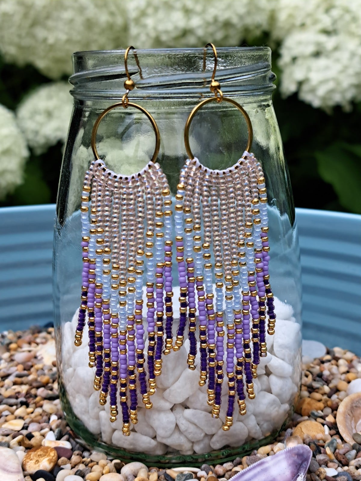 Festival Fringeoorbellen met Gouden Ring | Lilac Dreams - 137720 Festival Fringeoorbellen met Gouden Ring | Lilac Dreams