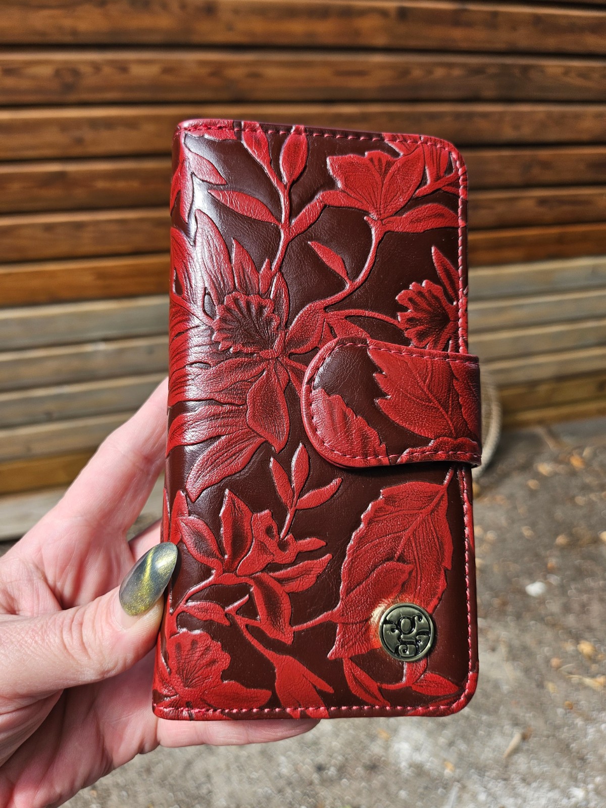 Luxe Gregorio Damesportemonnee van Echt Leer – Bloemenprint, RFID & Geschenkdoos
