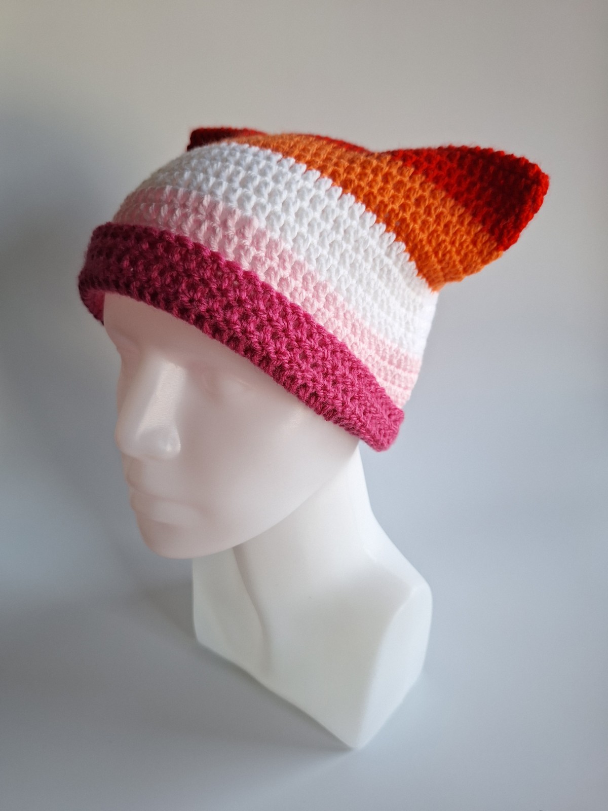 Muts 'Lesbian flag' - 46822.jpeg Gehaakte muts | Lesbische vlag