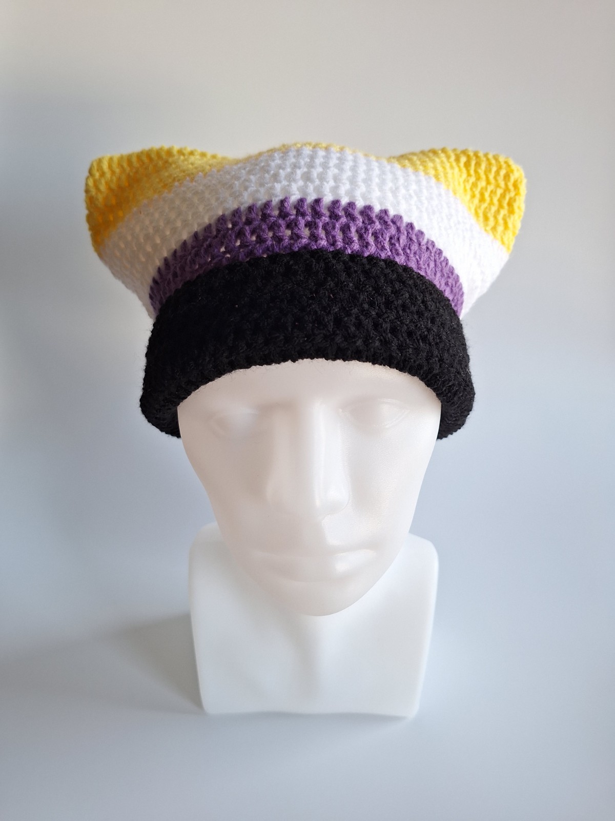 Muts 'Non-binary flag' - 46860.jpeg Gehaakte muts | Non-binary vlag