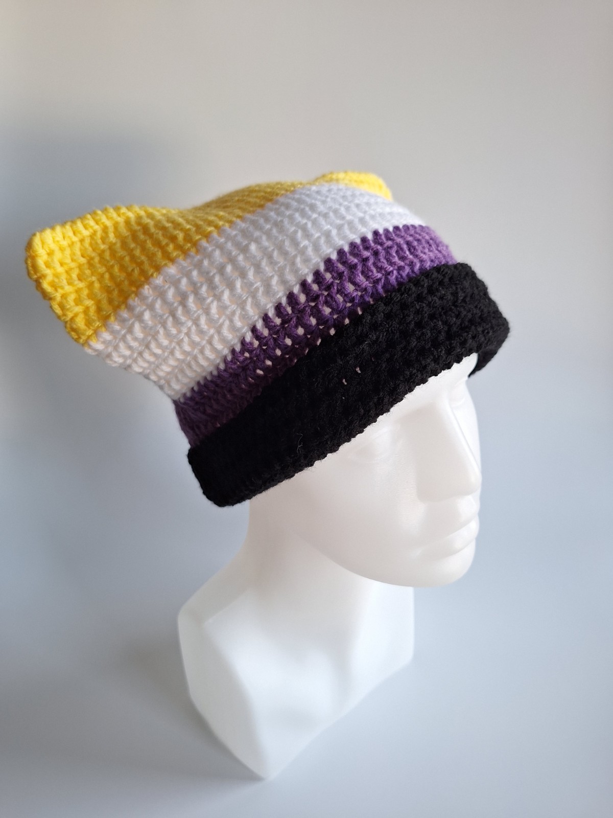 Muts 'Non-binary flag' - 46865.jpeg Gehaakte muts | Non-binary vlag