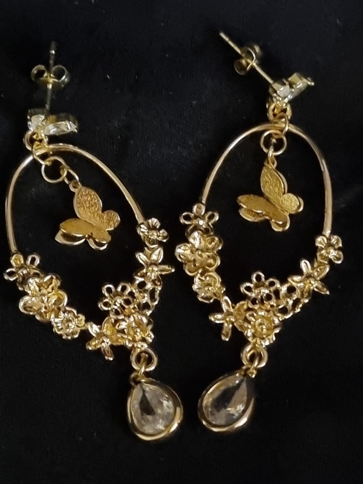 Vergulde statement oorbellen 'vlindertuin' - 46542.jpeg Vergulde statement oorbellen 'vlindertuin'