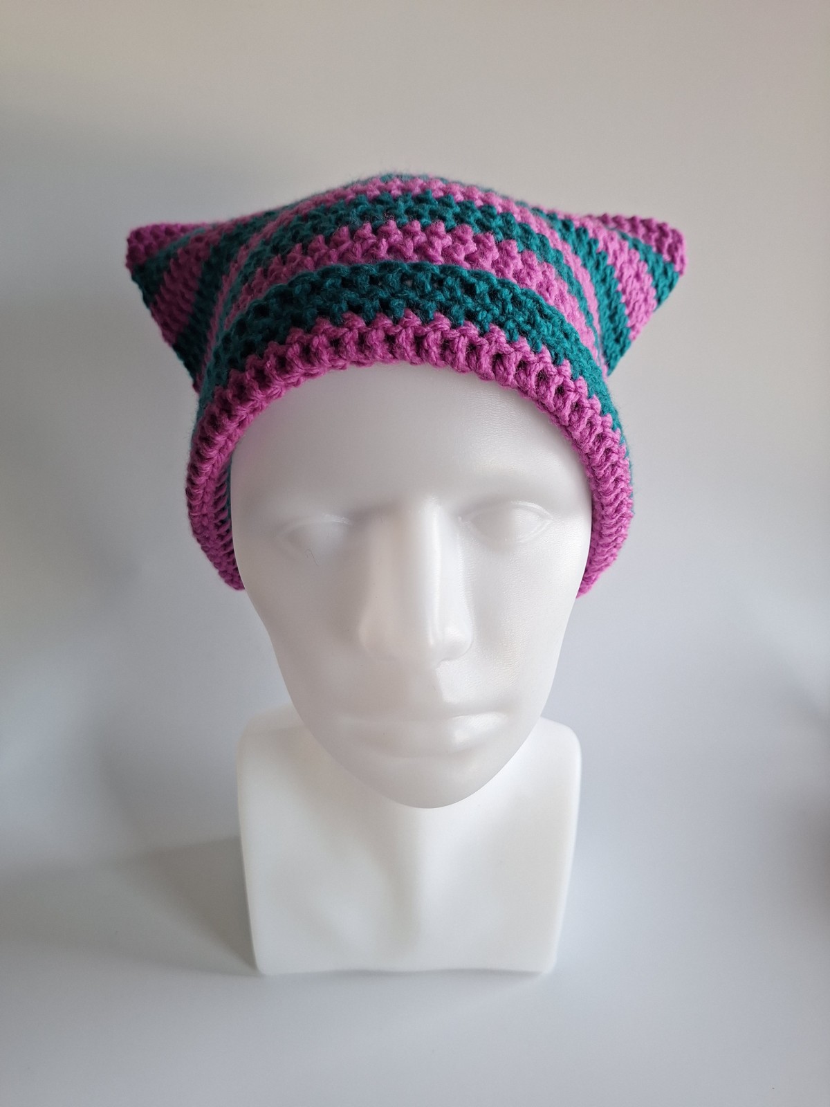 Gehaakte muts | Lavendel en petrol