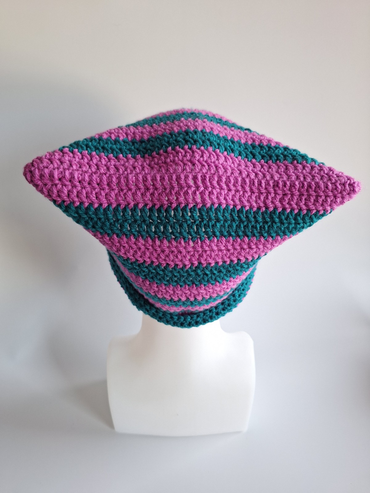 Gehaakte muts | Lavendel en petrol