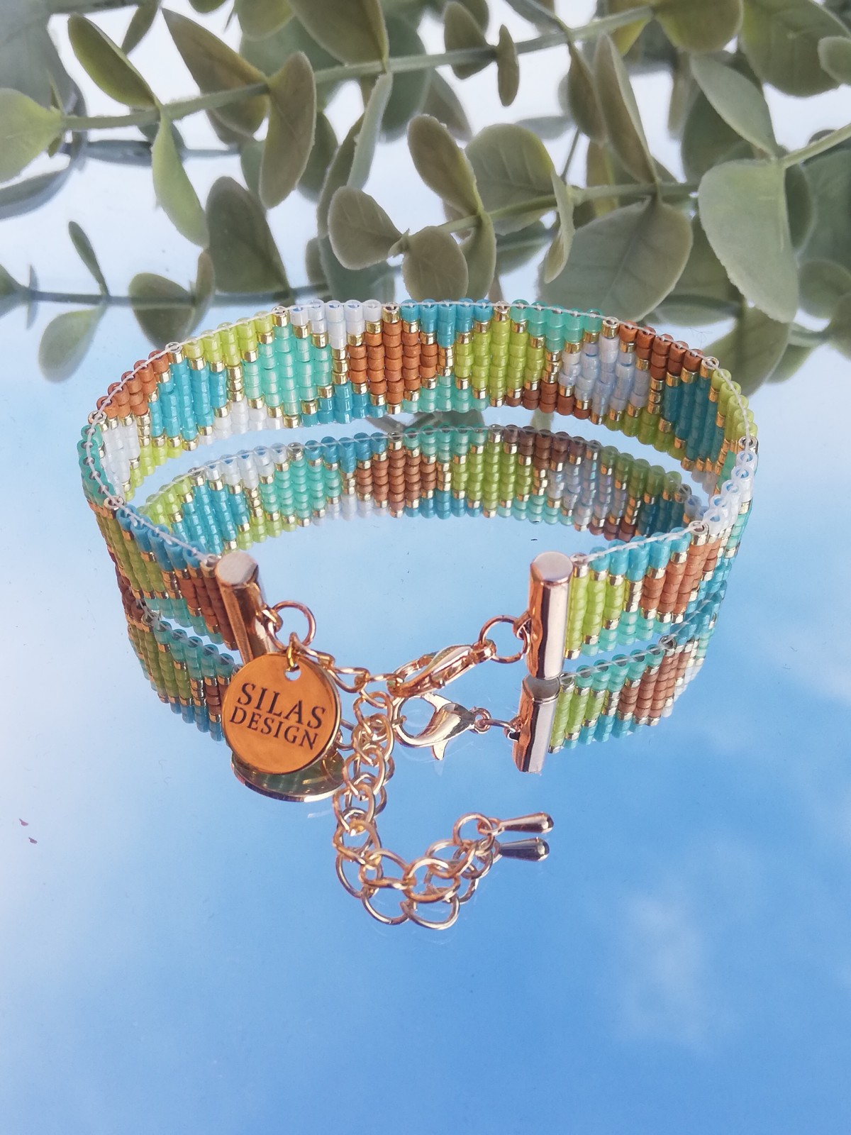 Geweven kralen armband 'Boho-chic hexagon' - 48396.jpeg Geweven kralen armband 'Boho-chic hexagon'