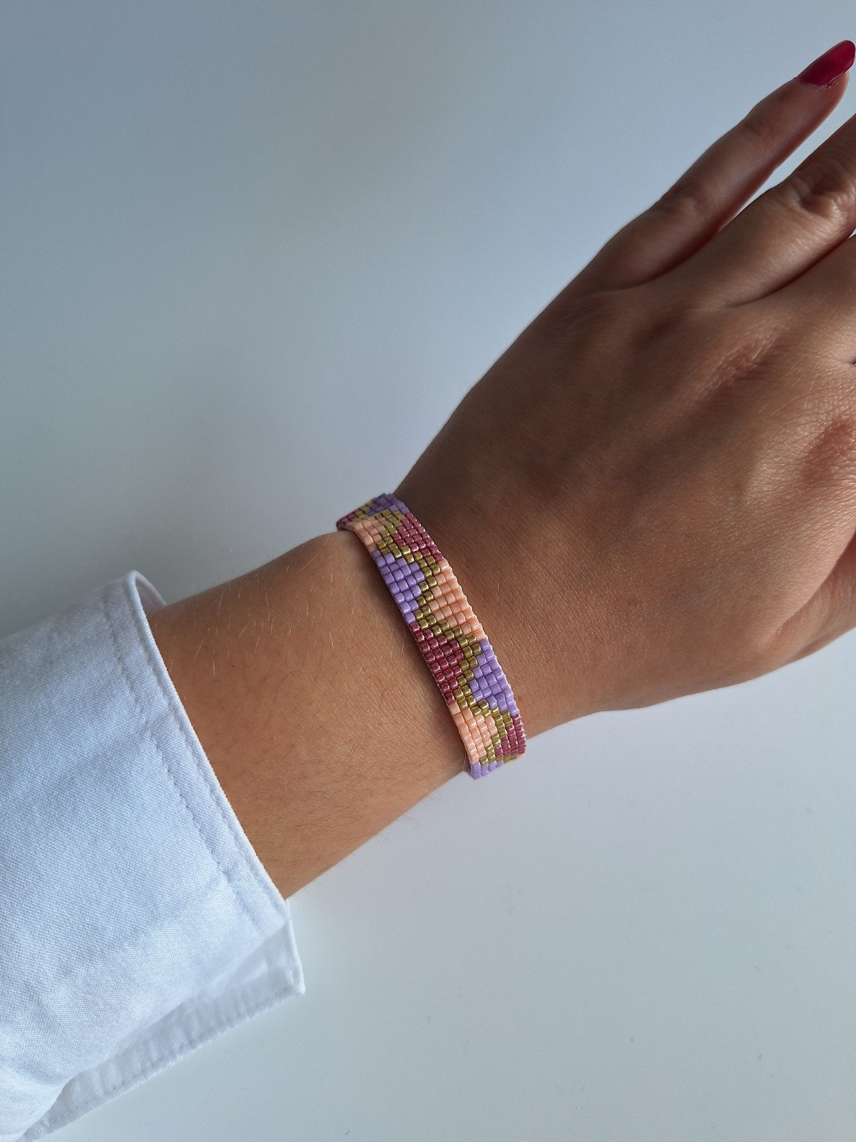 Geweven kralen armband | zoete vlecht
