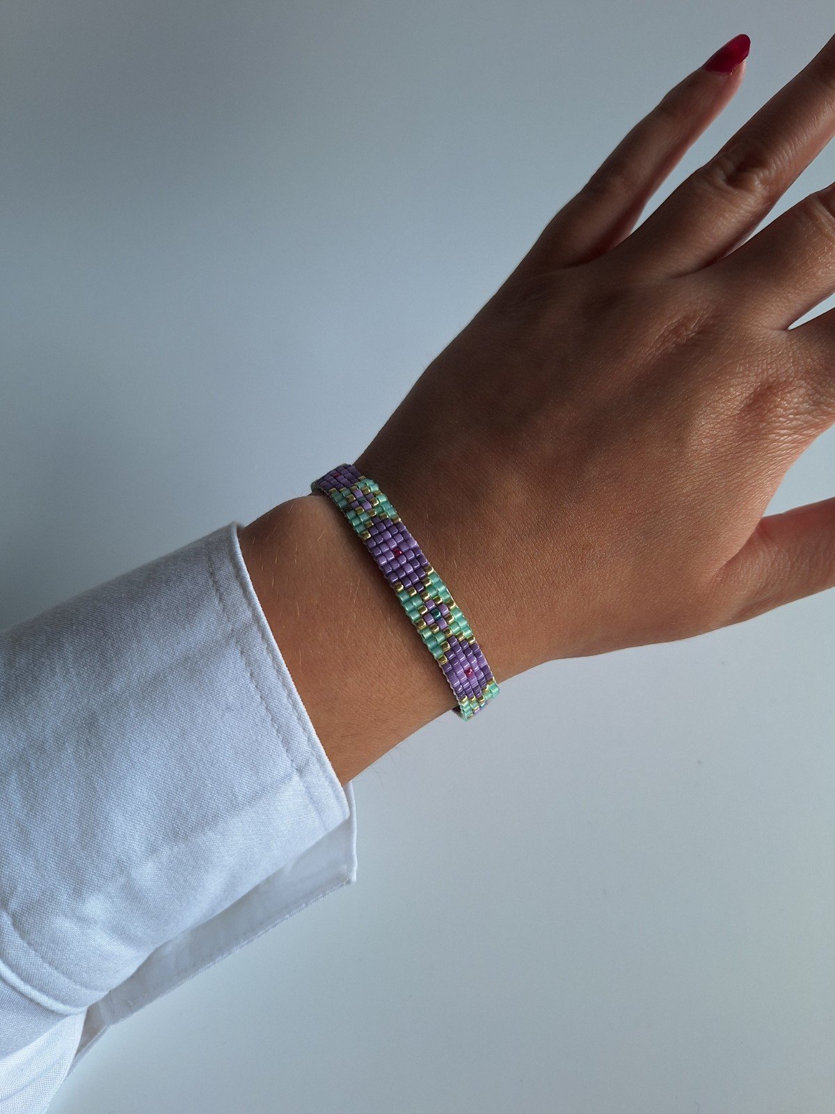 Geweven kralen armband 'Magic carpet' - 48900.jpeg Geweven kralen armband | Magisch tapijt