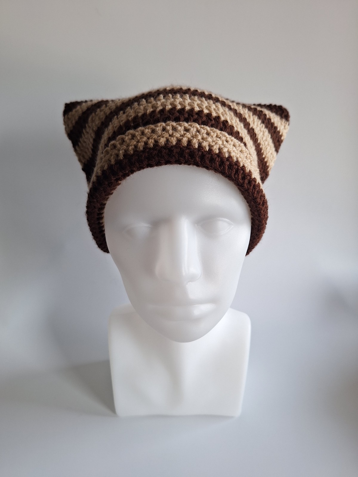 Gehaakte muts | Bruin en beige