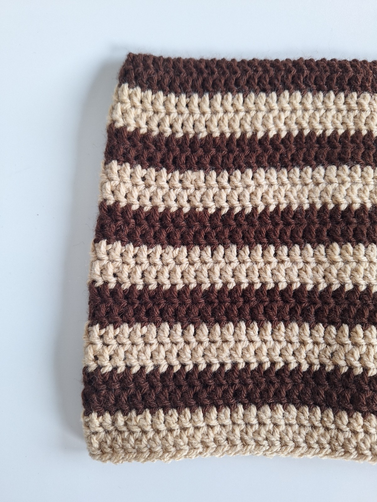 Gehaakte muts | Bruin en beige