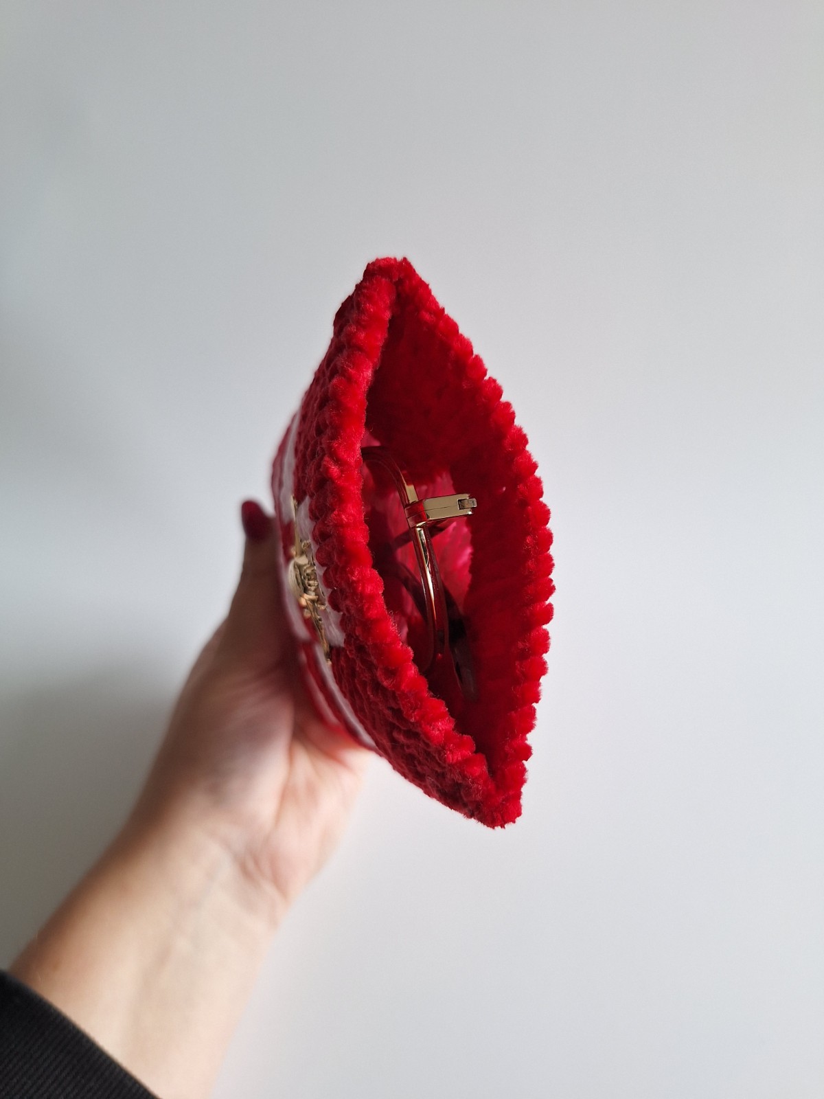 Geweven brillenkoker | Rood en roze