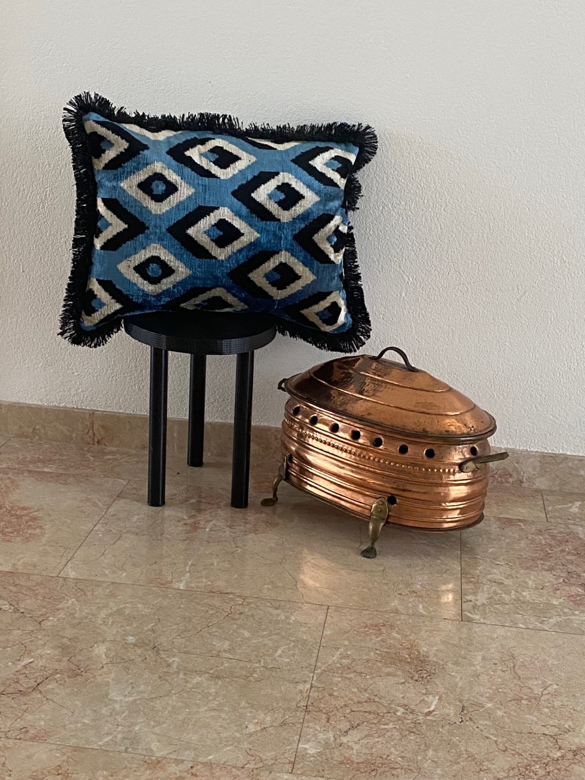 Ikat zijde-velvet kussenhoes