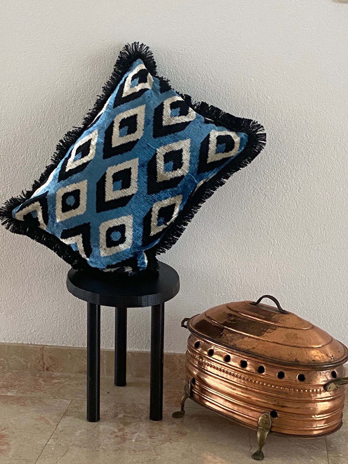 Ikat zijde-velvet kussenhoes