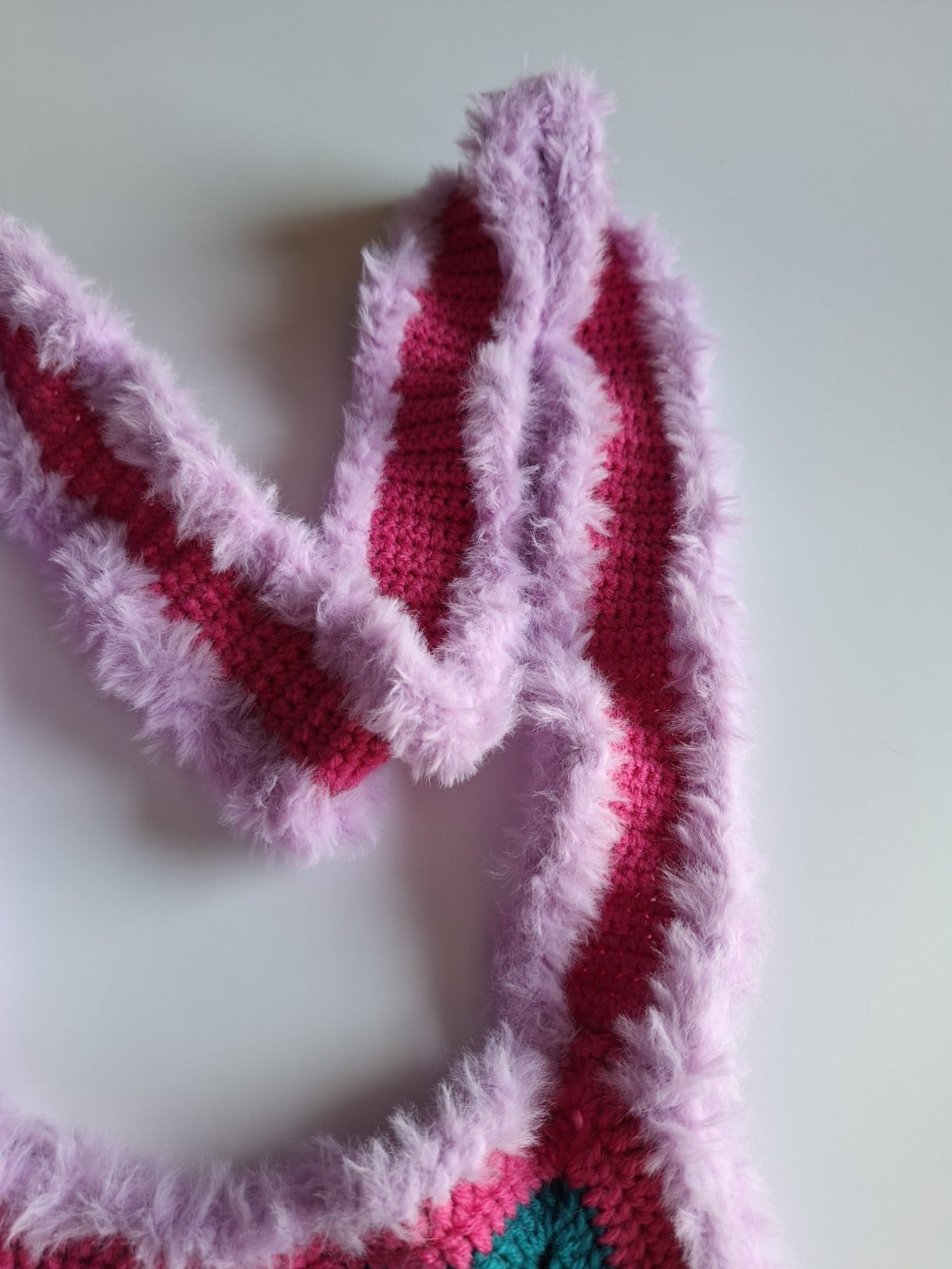 Gehaakte tas | Lila, wijnrood, petrol en fuchsia ster