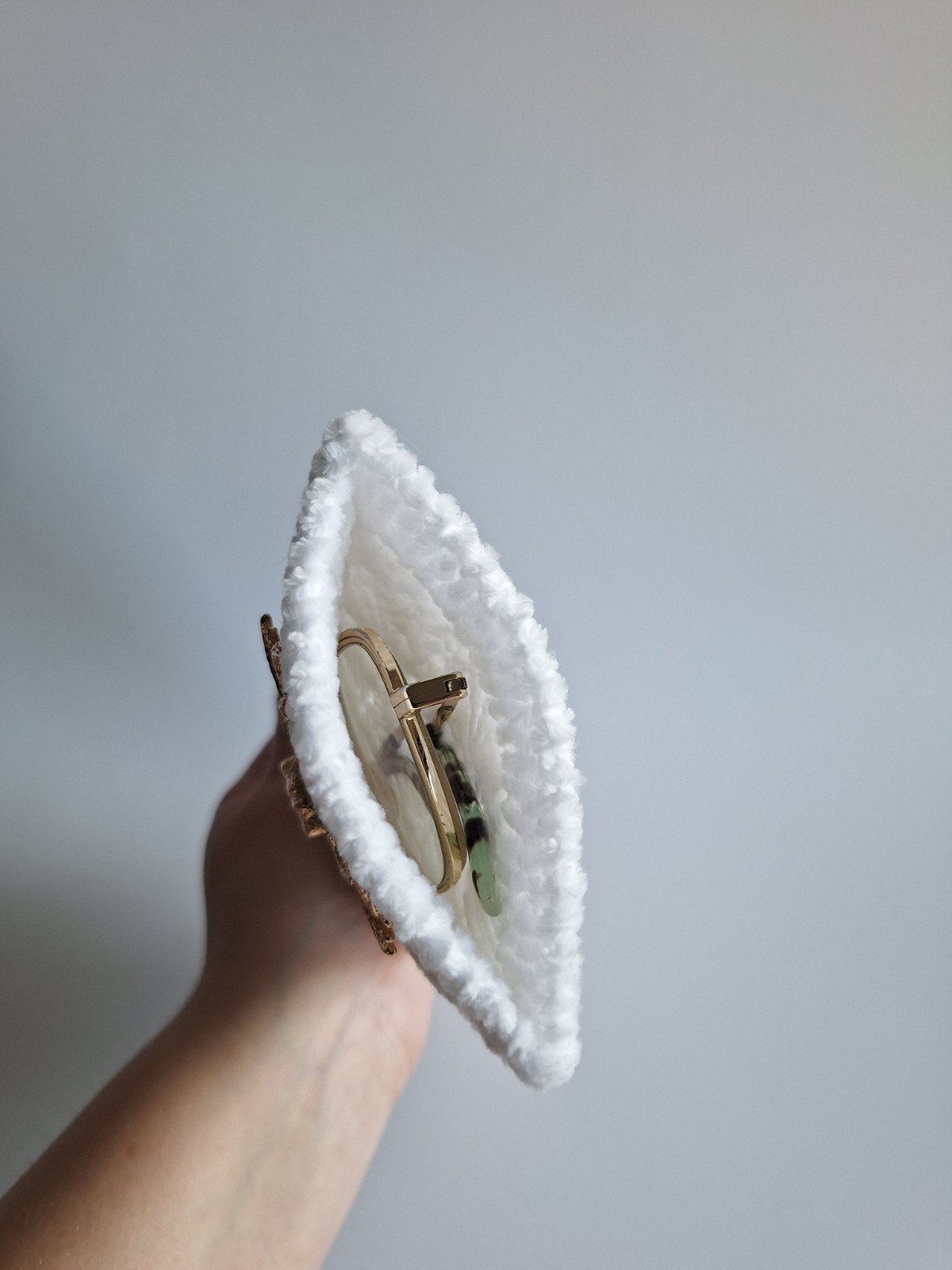 Geweven brillenkoker 'White & gold' - 56456.jpeg Geweven brillenkoker | Wit en goud