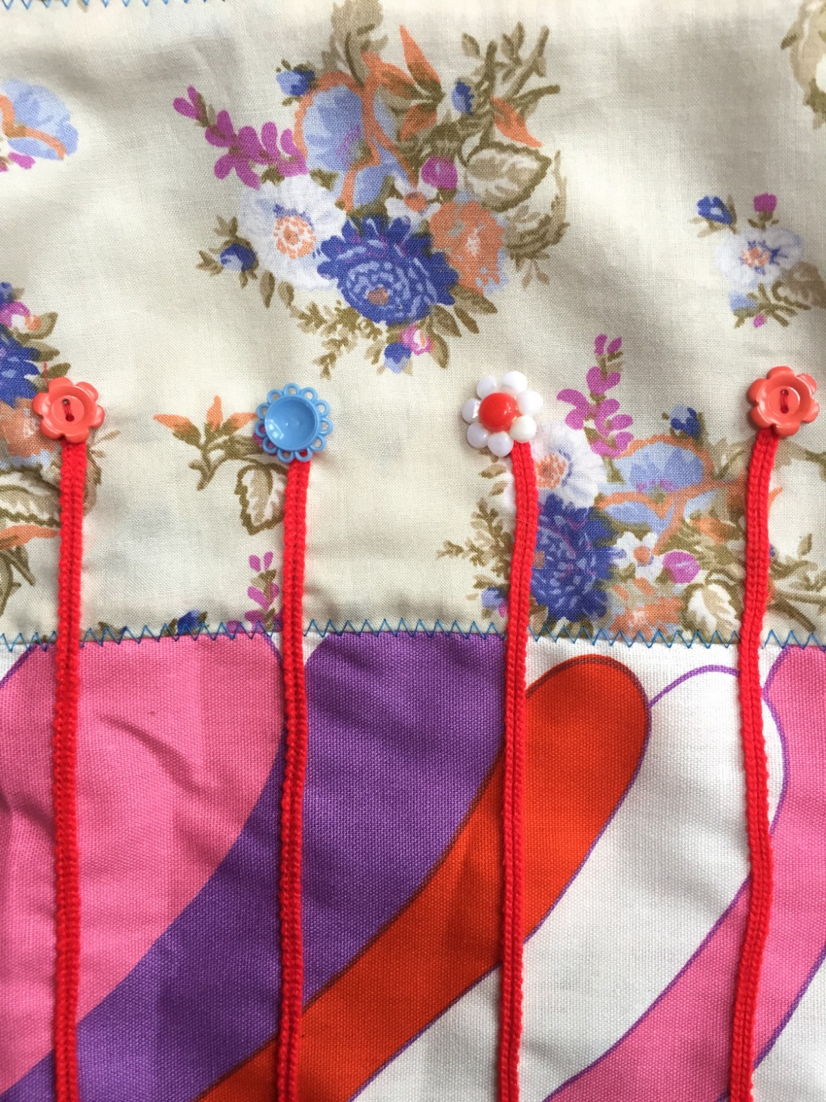 Tasje met roze vintage stoffen