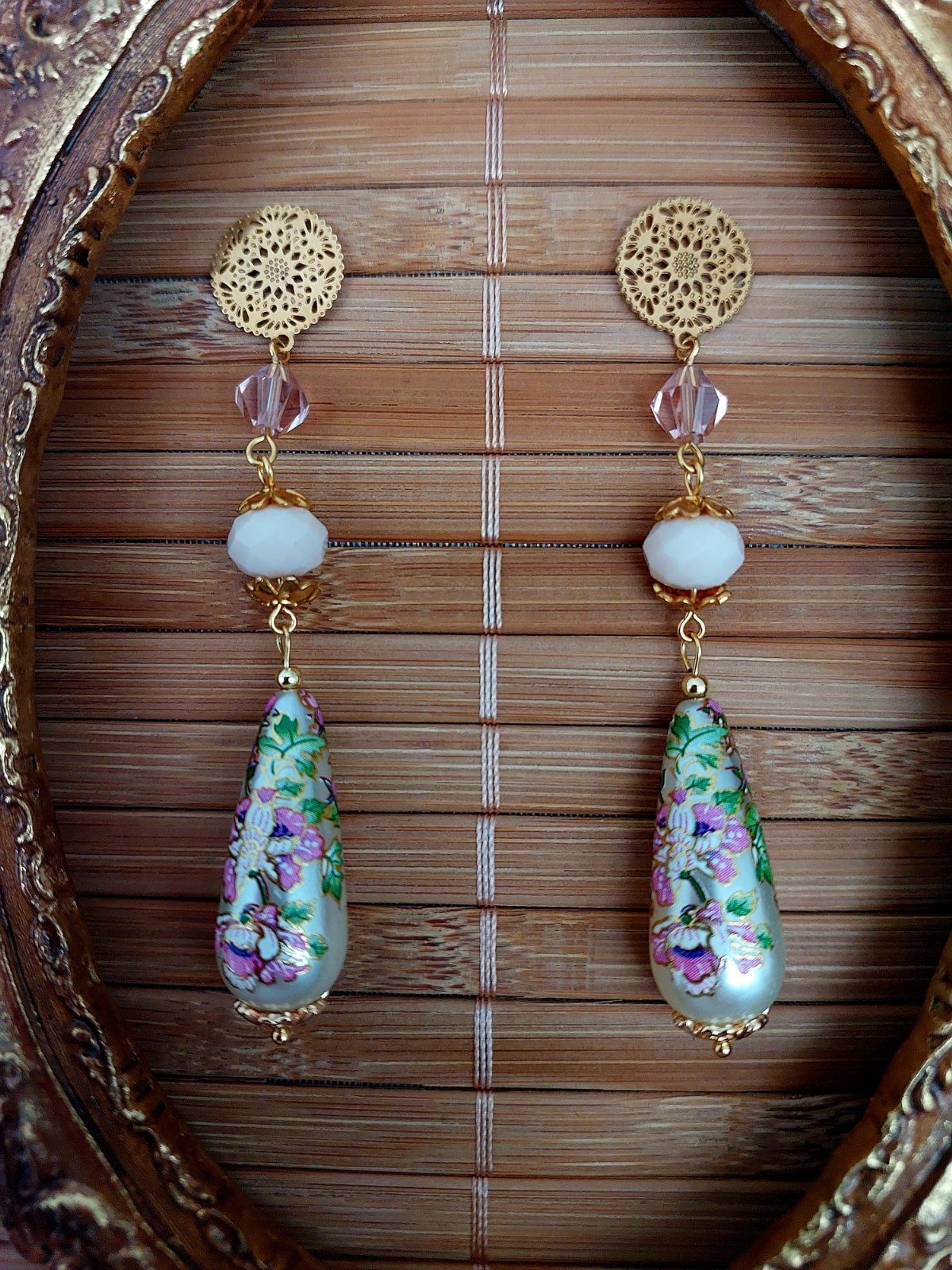 Blush Dangle Earrings - 58957.jpeg Parel bloesem druppel oorbellen