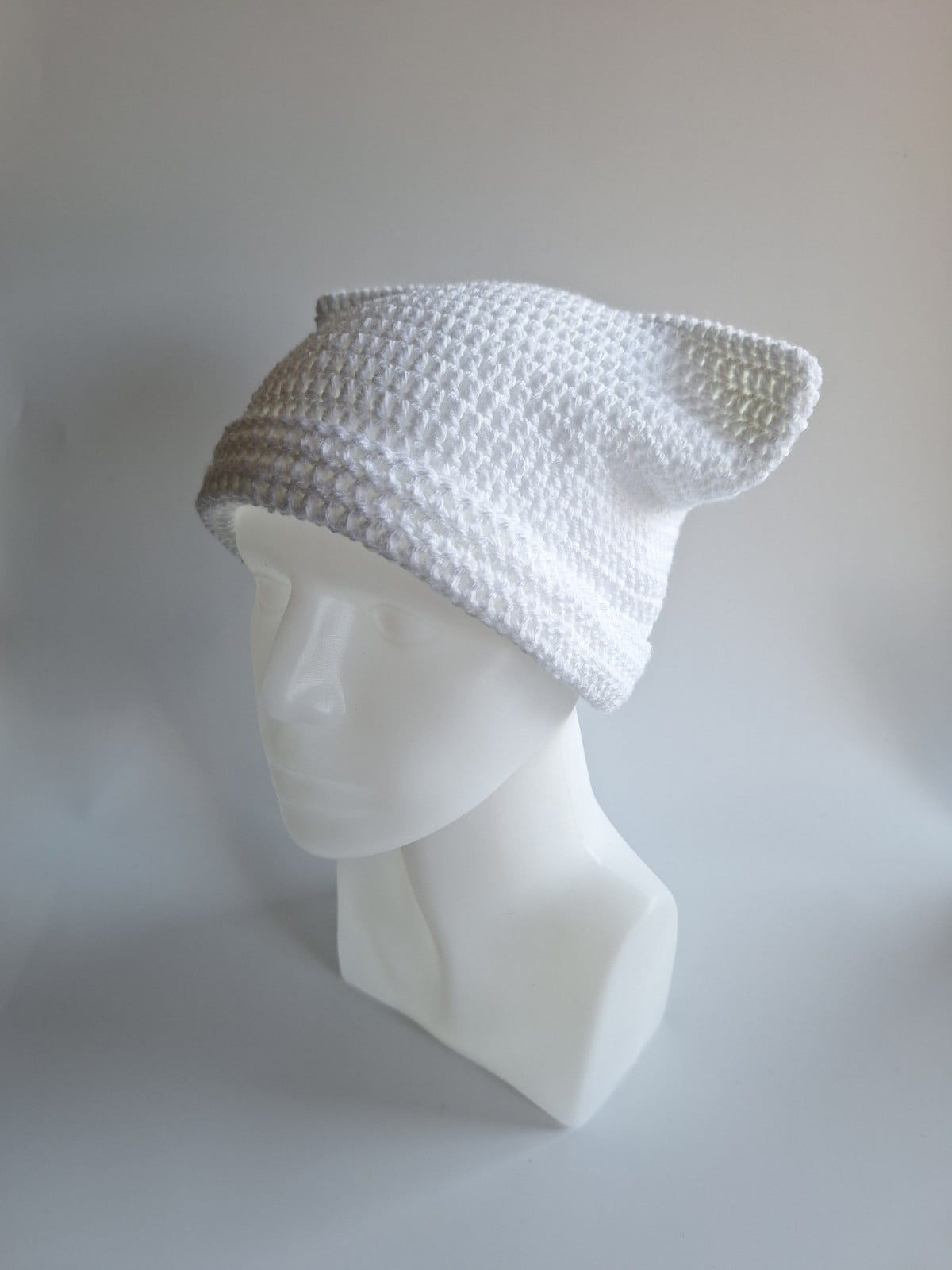 Gehaakte muts 'Basic white' - 56926.jpeg Gehaakte muts | Wit