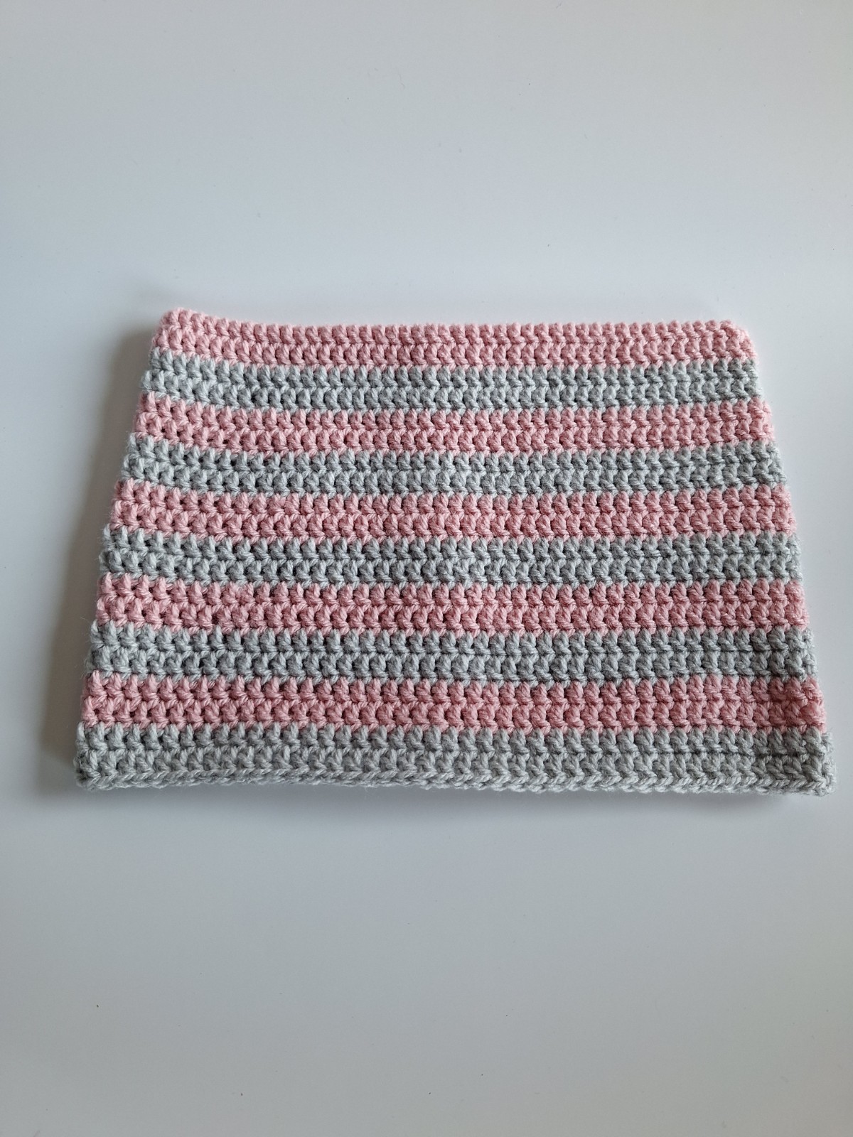 Gehaakte muts | Lichtgrijs en lichtroze