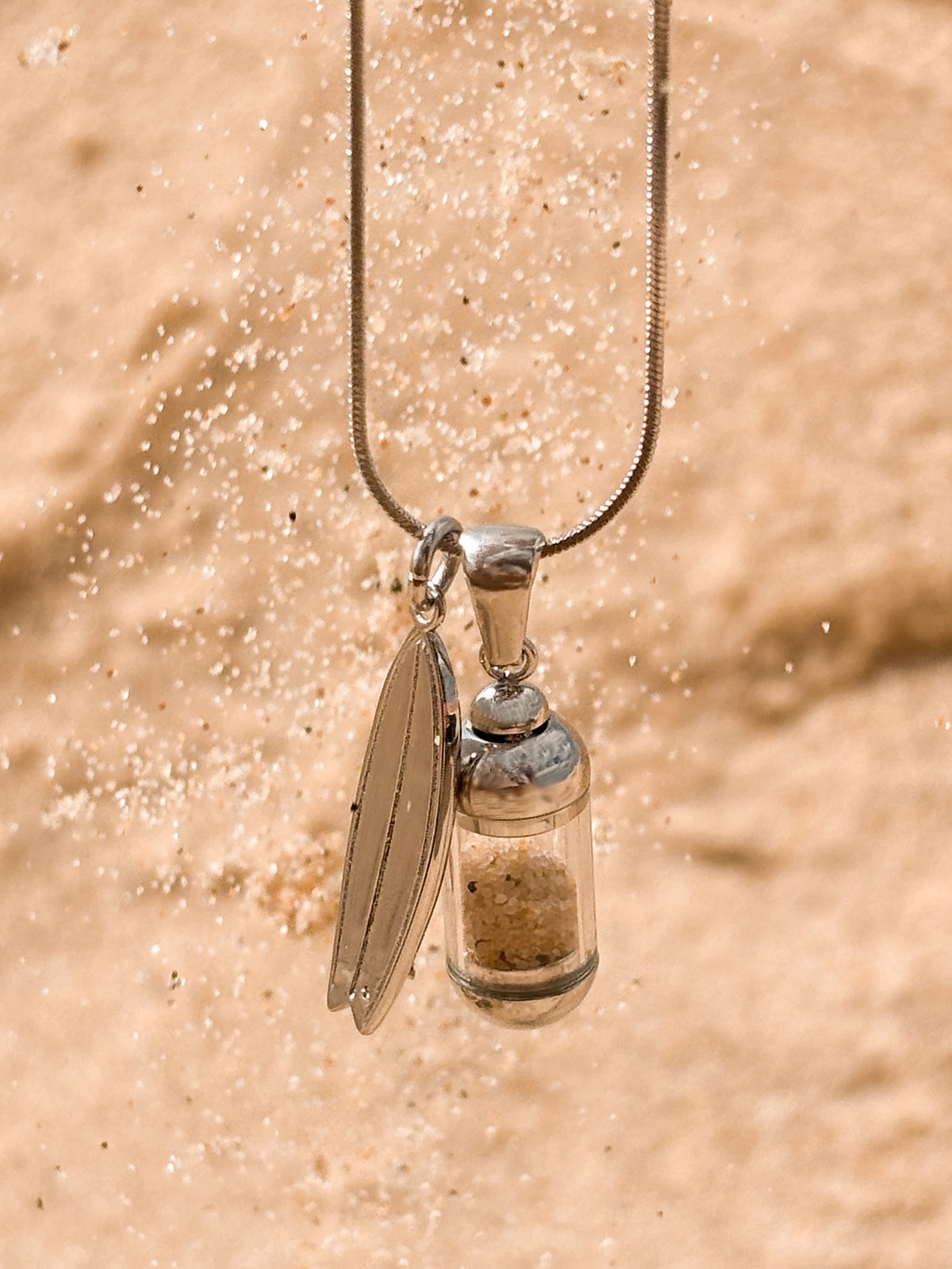 Laguna Beach Pendant Shortboard Ketting Zilver