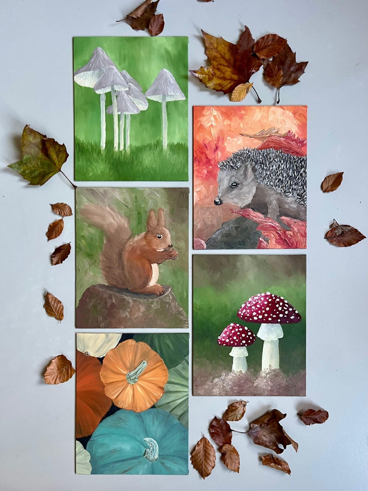 "Paddenstoelen" - original artwork in oil paint - 66359.jpeg Schilderij "Paddenstoelen" - origineel kunstwerk in olieverf